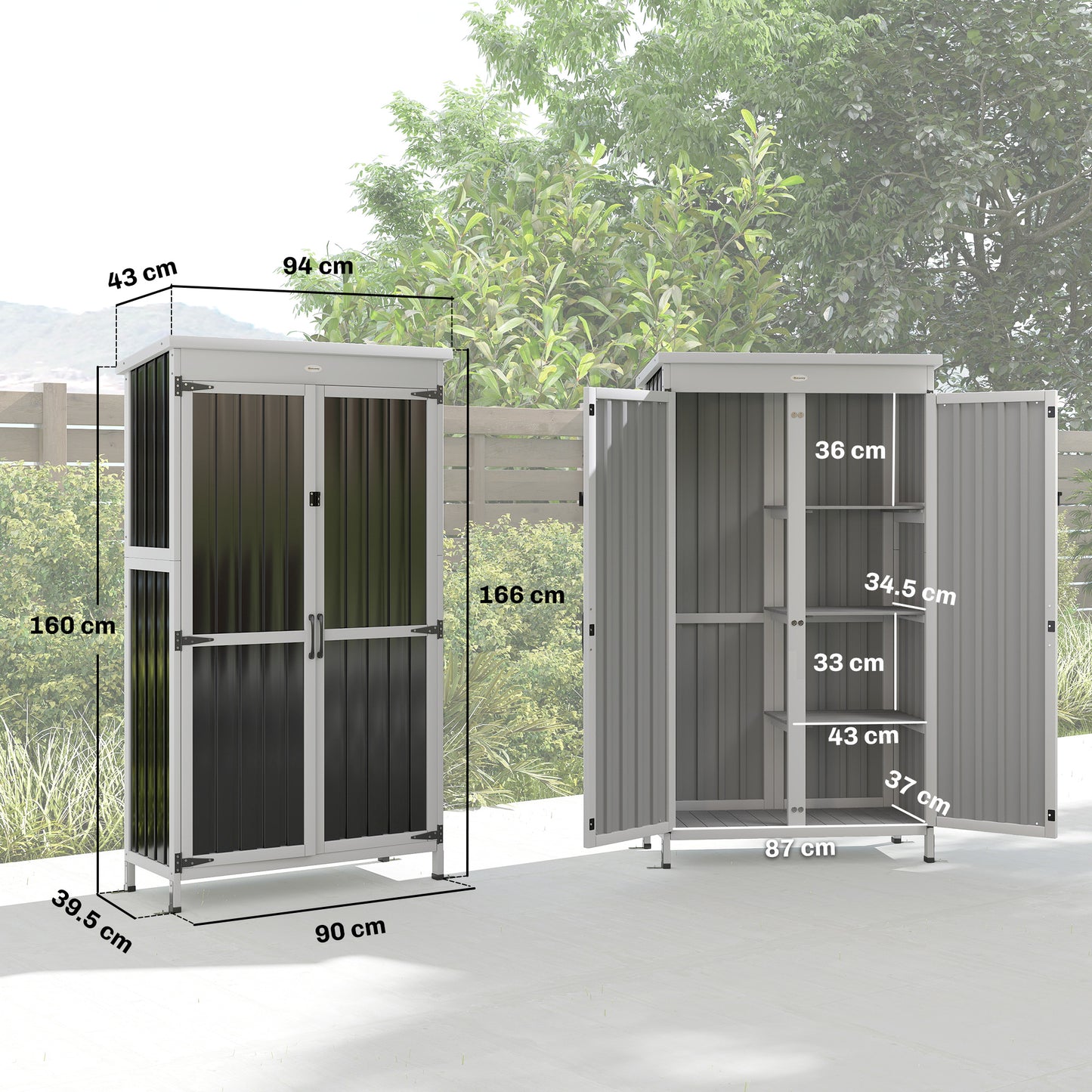 Outdoor Storage Cabinet with Removable Shelves