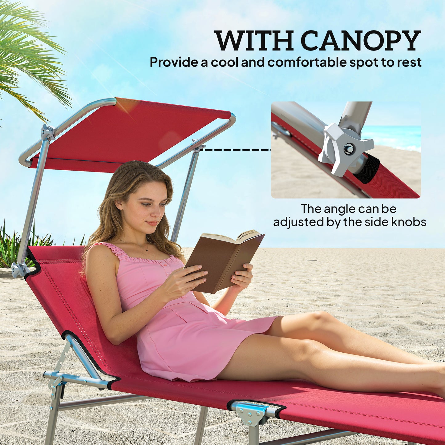 Outdoor Foldable Sun Lounger Set of 2