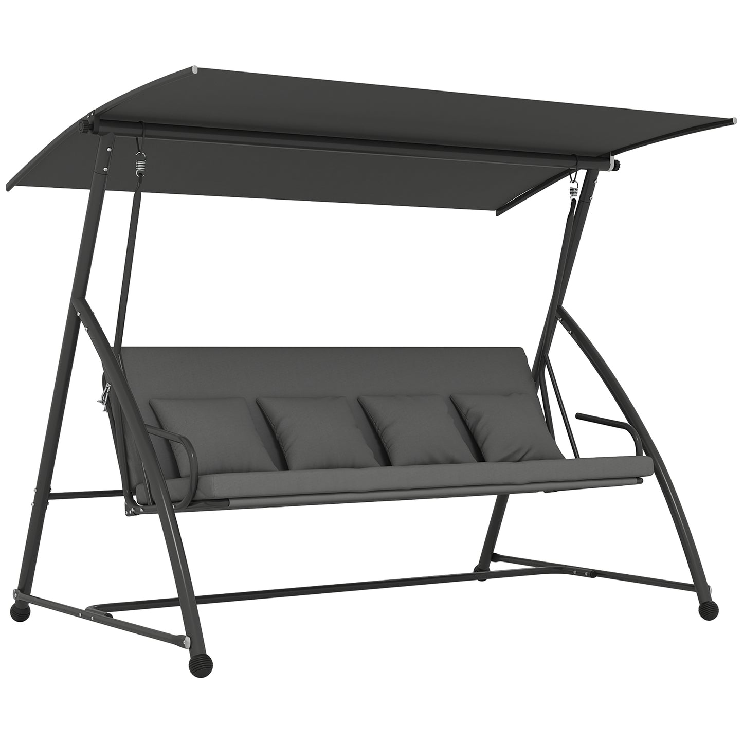 Outdoor 2-in-1 Swing Chair Lounger 3 Seater Garden Swing Seat Bed