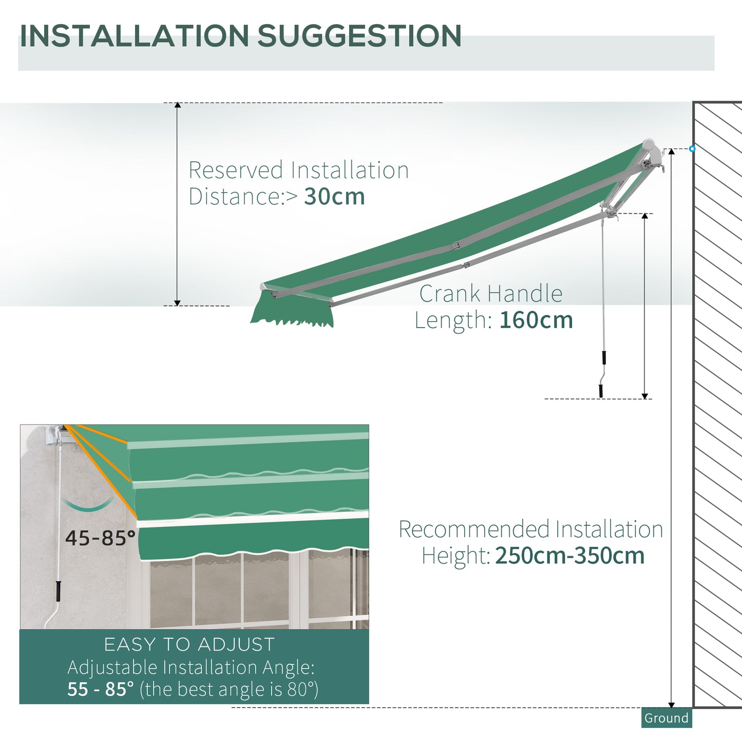 Manual Retractable Awning, size (4m x3m)