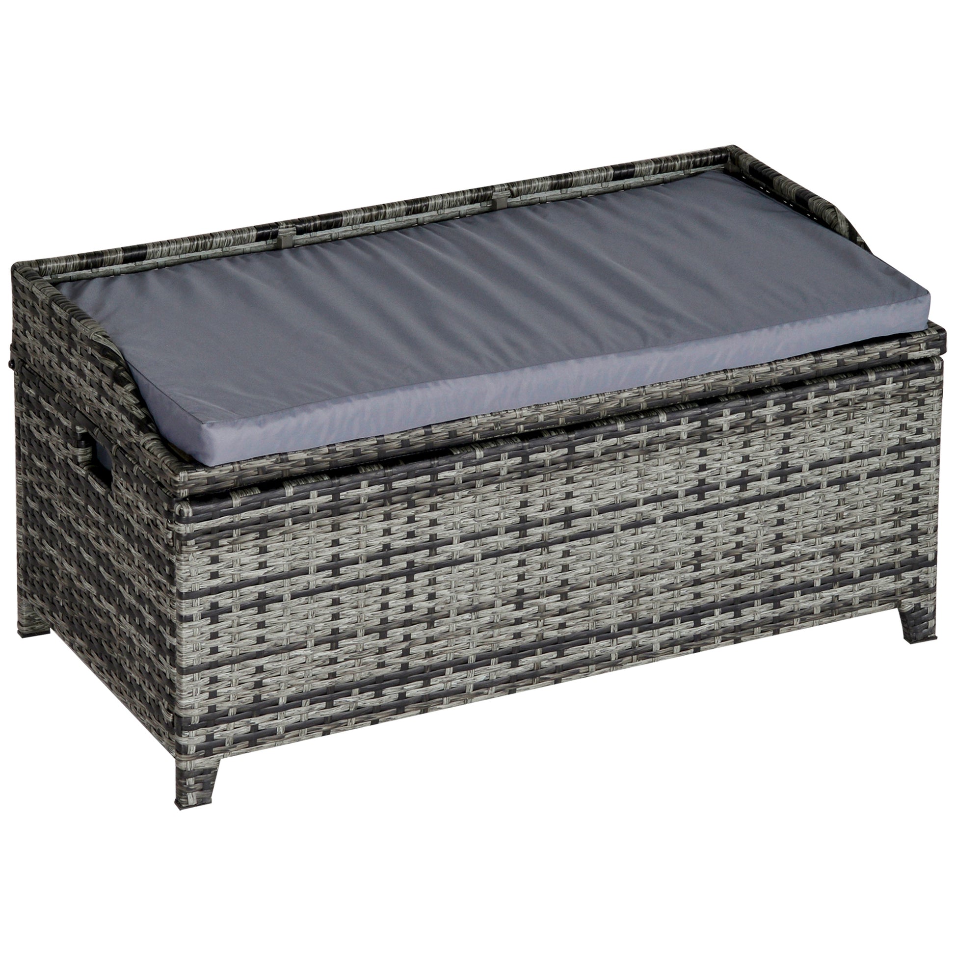 130 L Rattan Garden Storage Box, with Seat