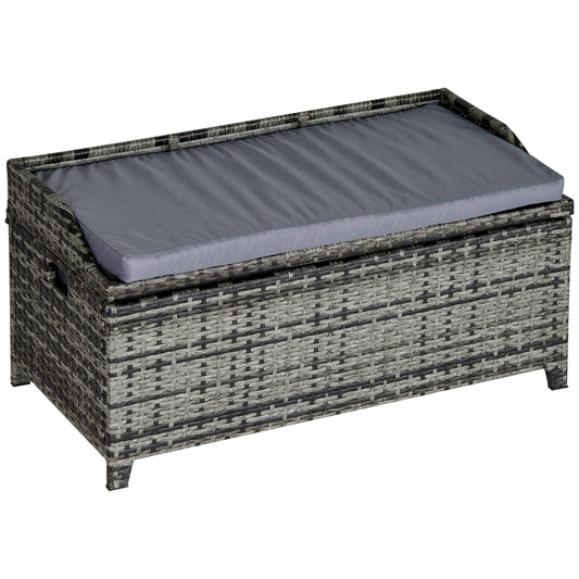 130 L Rattan Garden Storage Box, with Seat