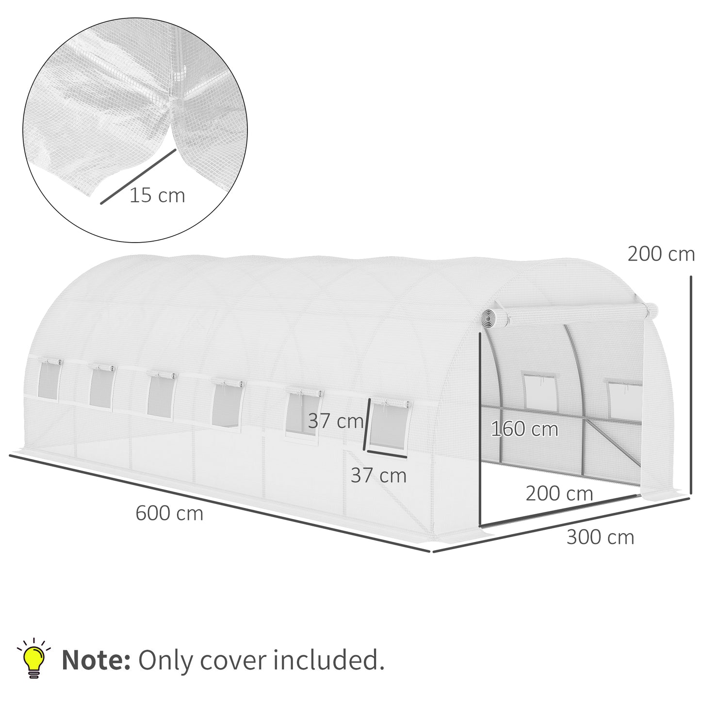 Greenhouse Replacement Cover ONLY Winter Garden Plant PE Cover
