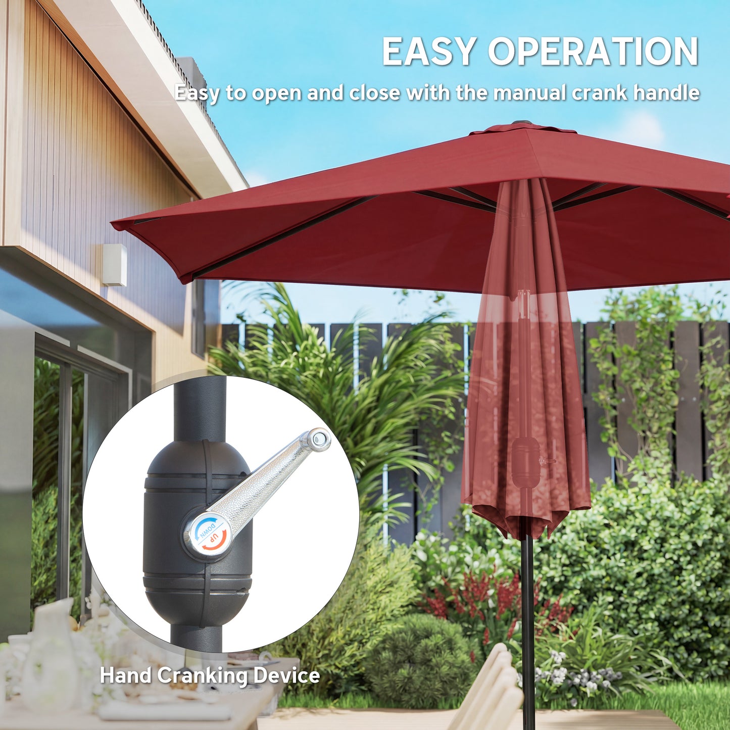 2.6 m Garden Parasol Umbrella with Aluminium Pole (4)