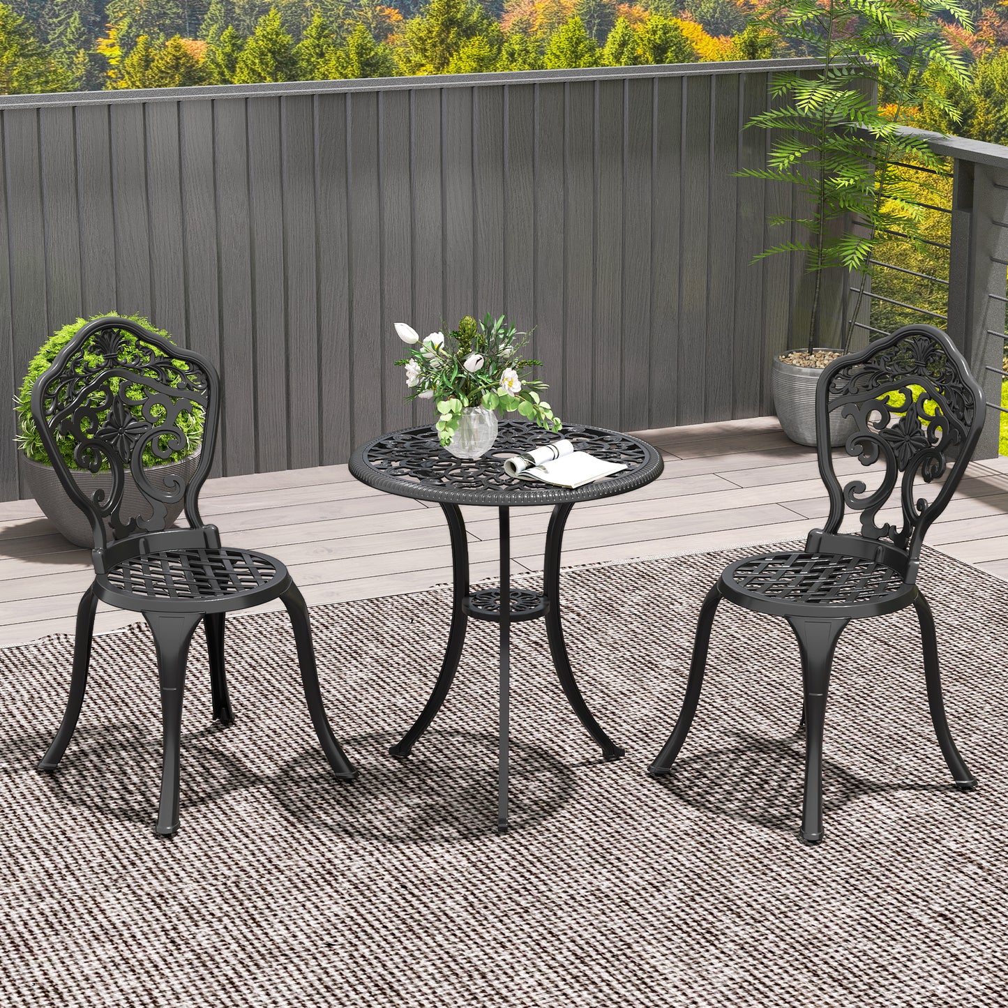Three-Piece Aluminium Floral Bistro Set