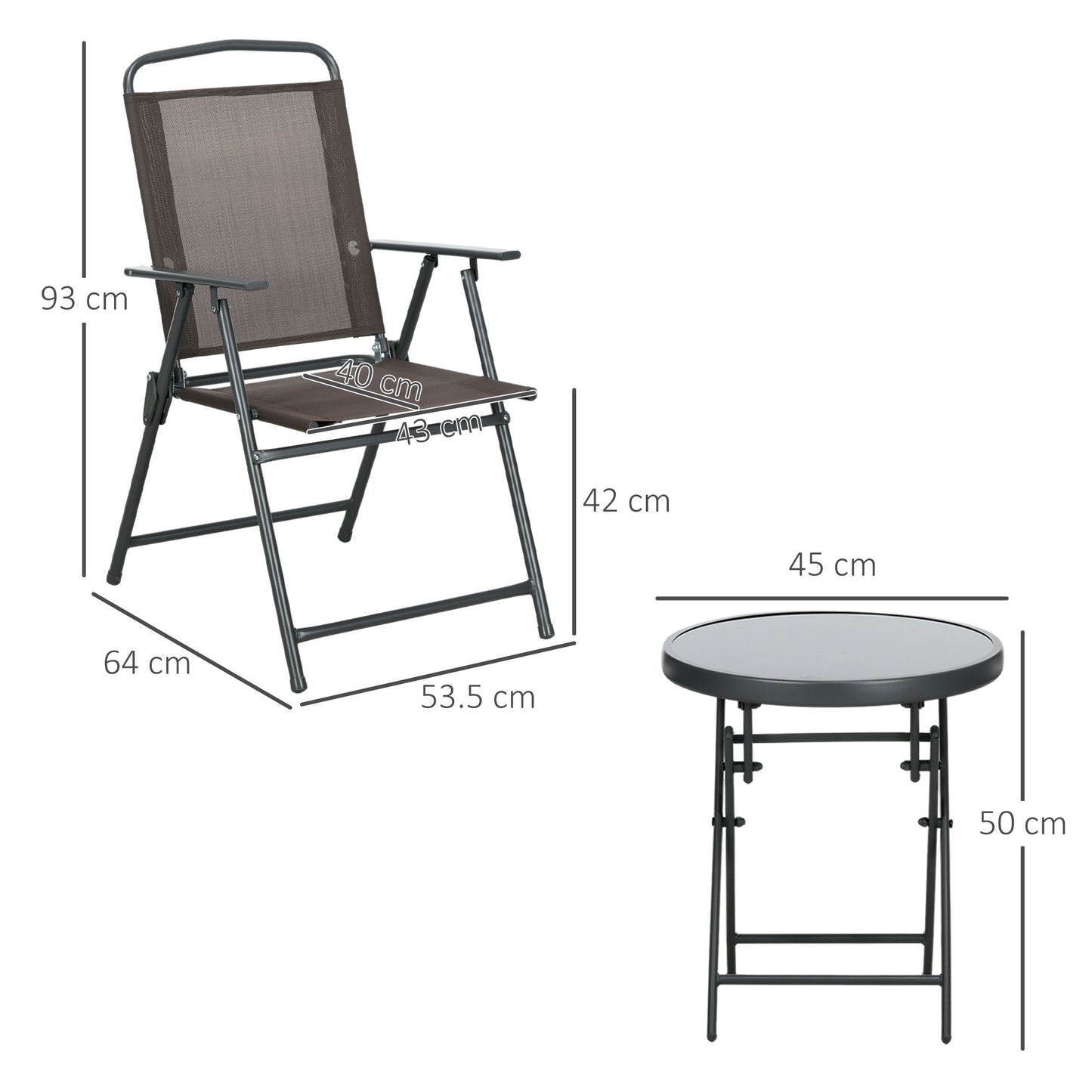 Three-Piece Garden Seat Set, with Glass-Top Table