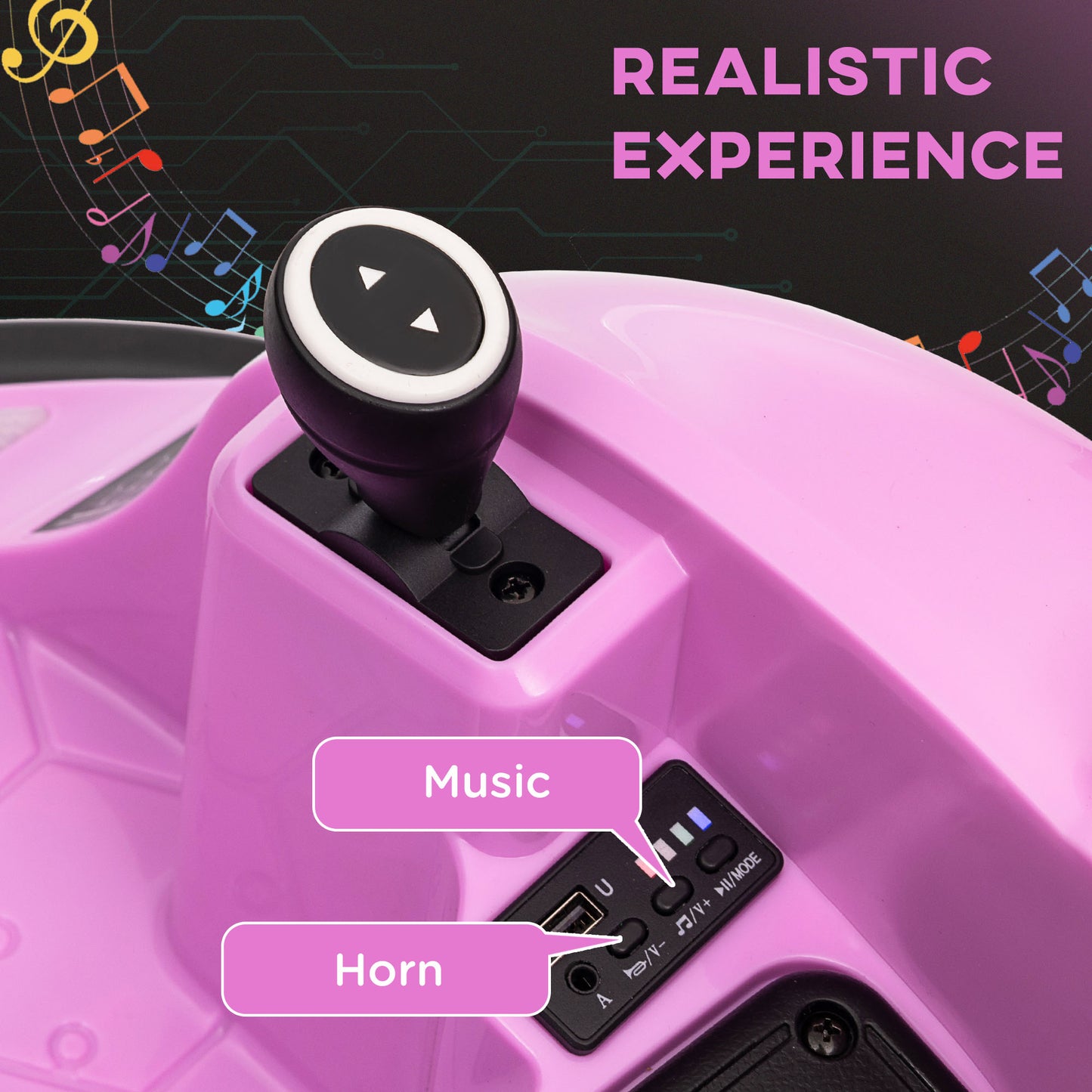 360° Rotation Kids Bumper Car, 12V Waltz Car with Remote Control