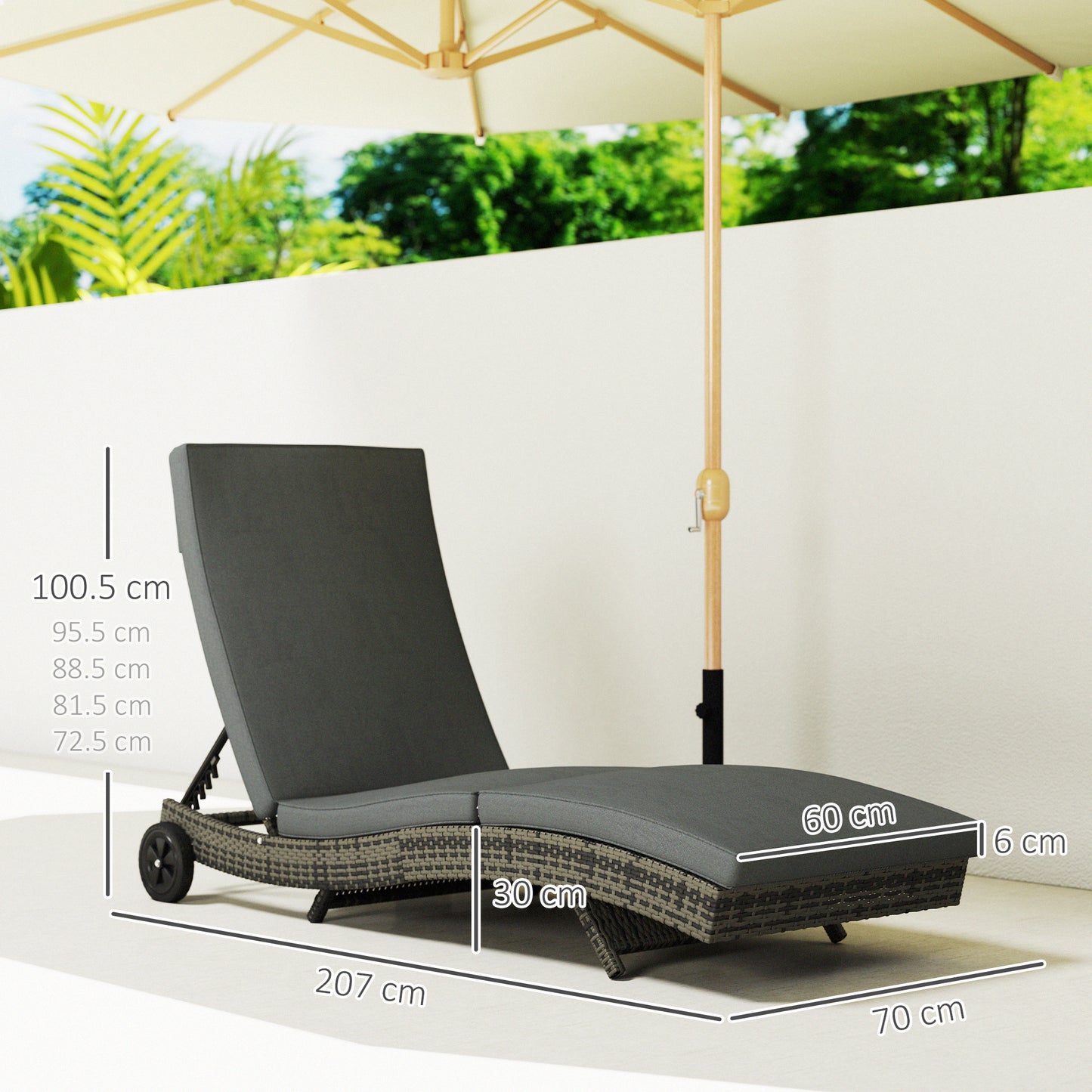 Patio Wicker Chaise Lounge Chair