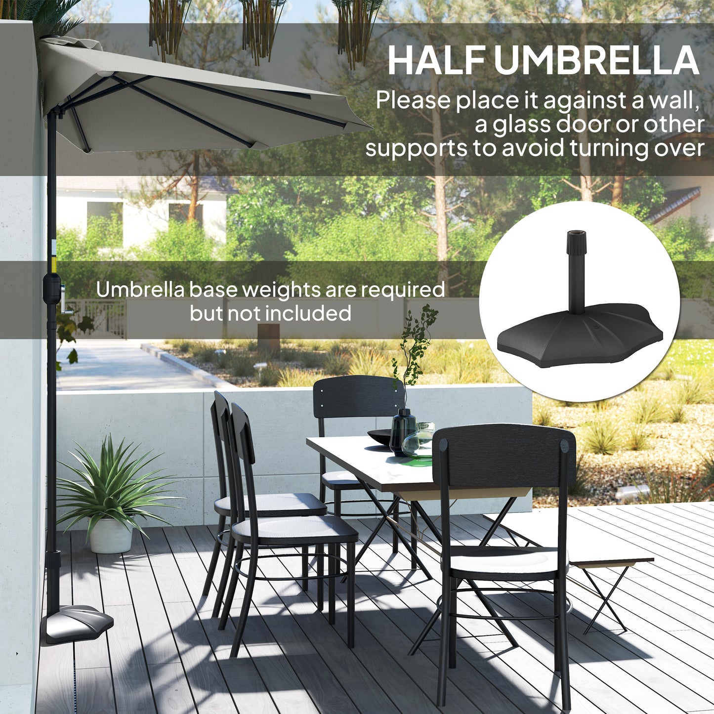 Half Round Parasol Umbrella