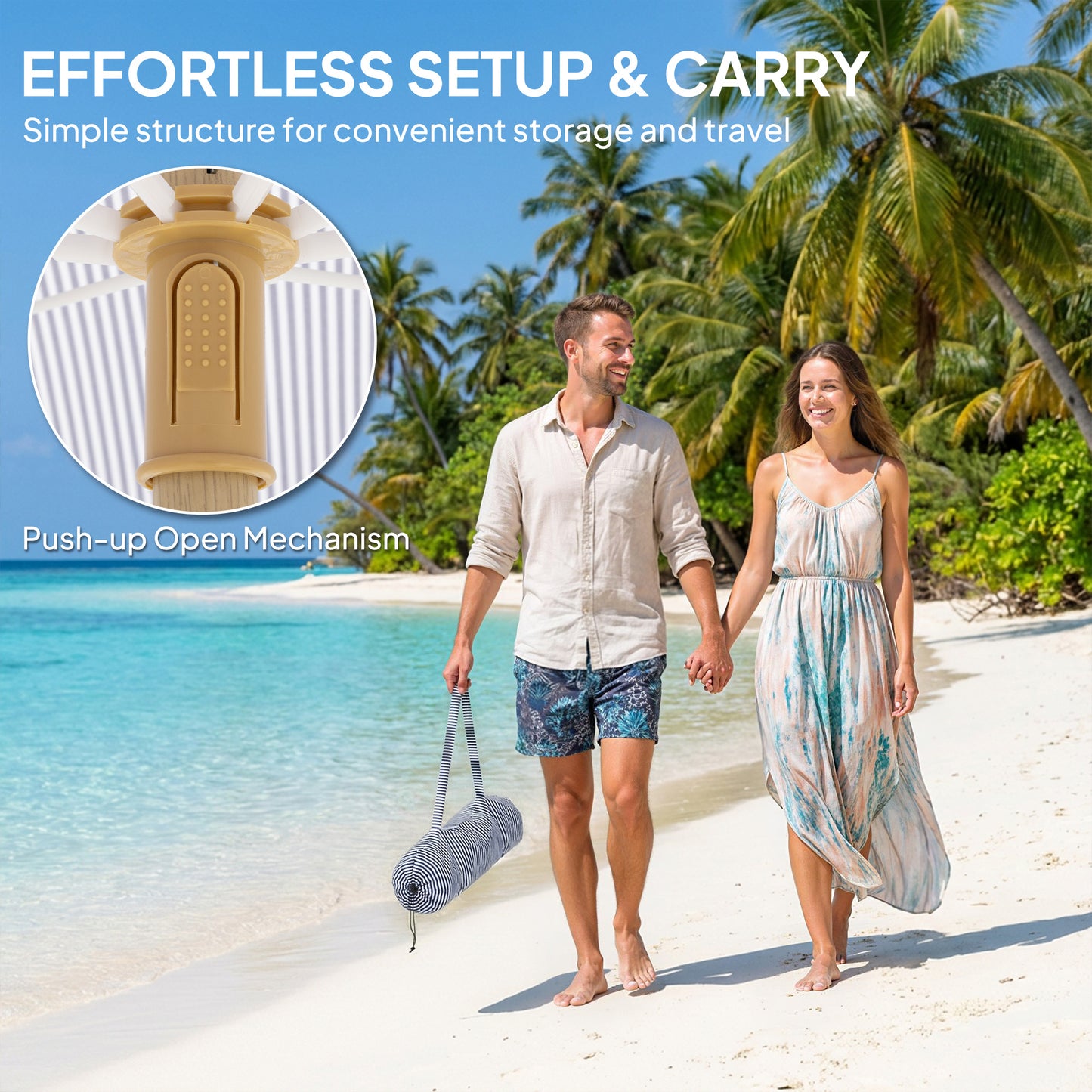 1.7 m Beach Umbrella with Sand Anchor (2)