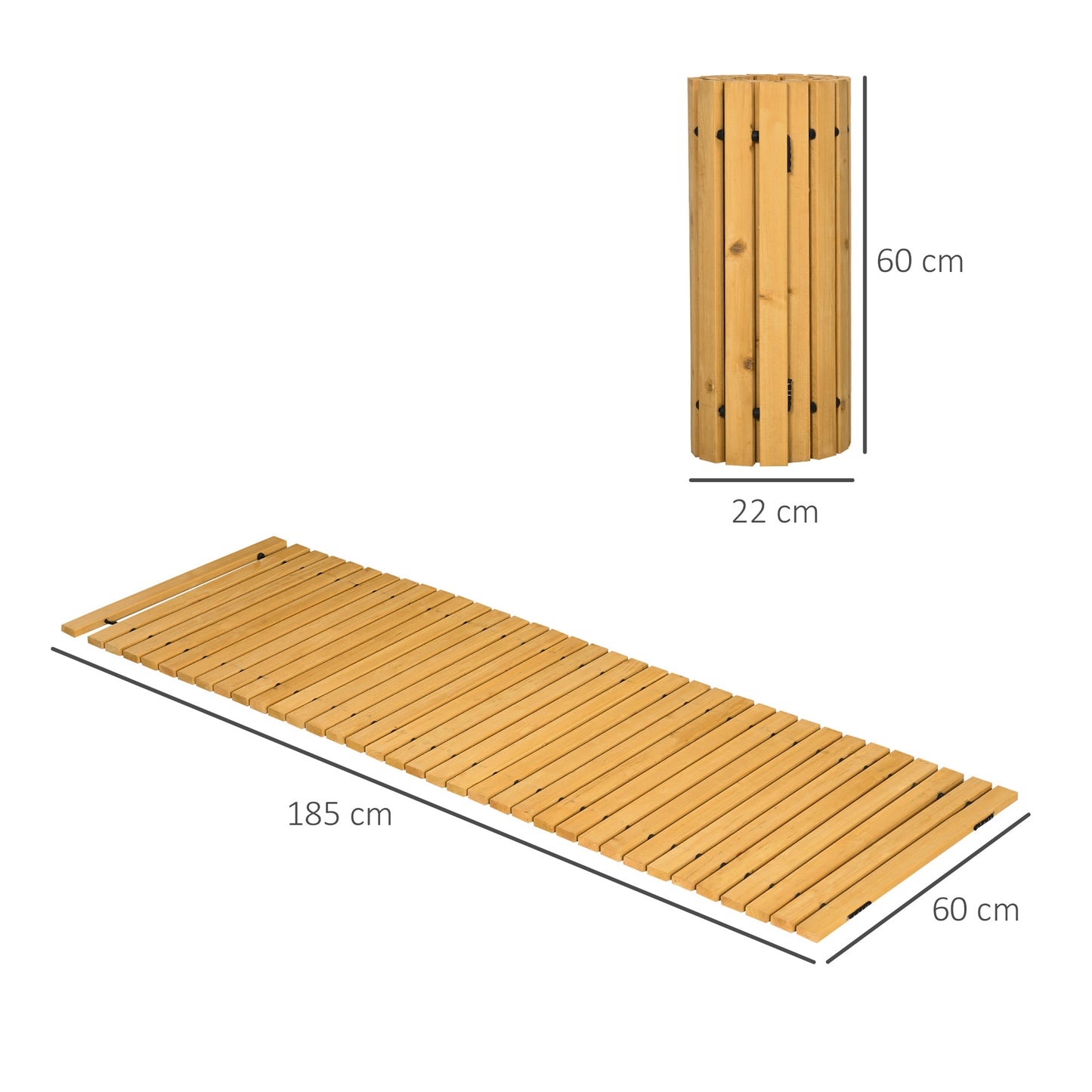 Rollable Wooden Garden Pathway Weather-Resistant Walk Way