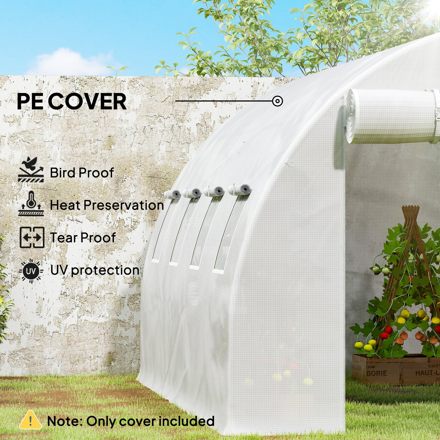 4 x 3 x 2m Polytunnel Greenhouse Replacement Cover ONLY Winter