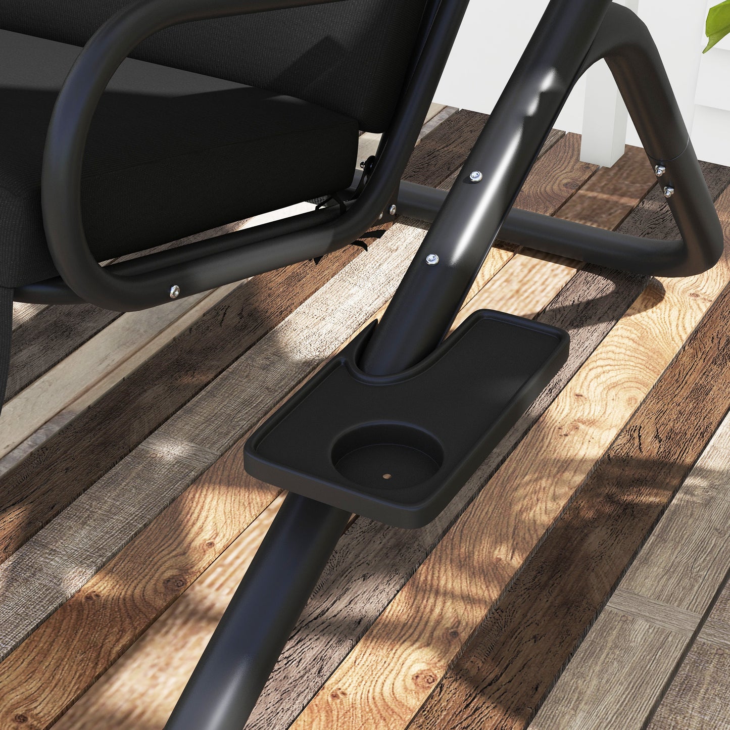 Two-Seat Garden Swing Chair, with Protective Canopy