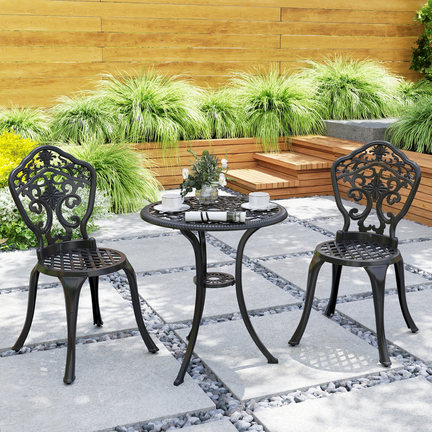 Three-Piece Aluminium Floral Bistro Set