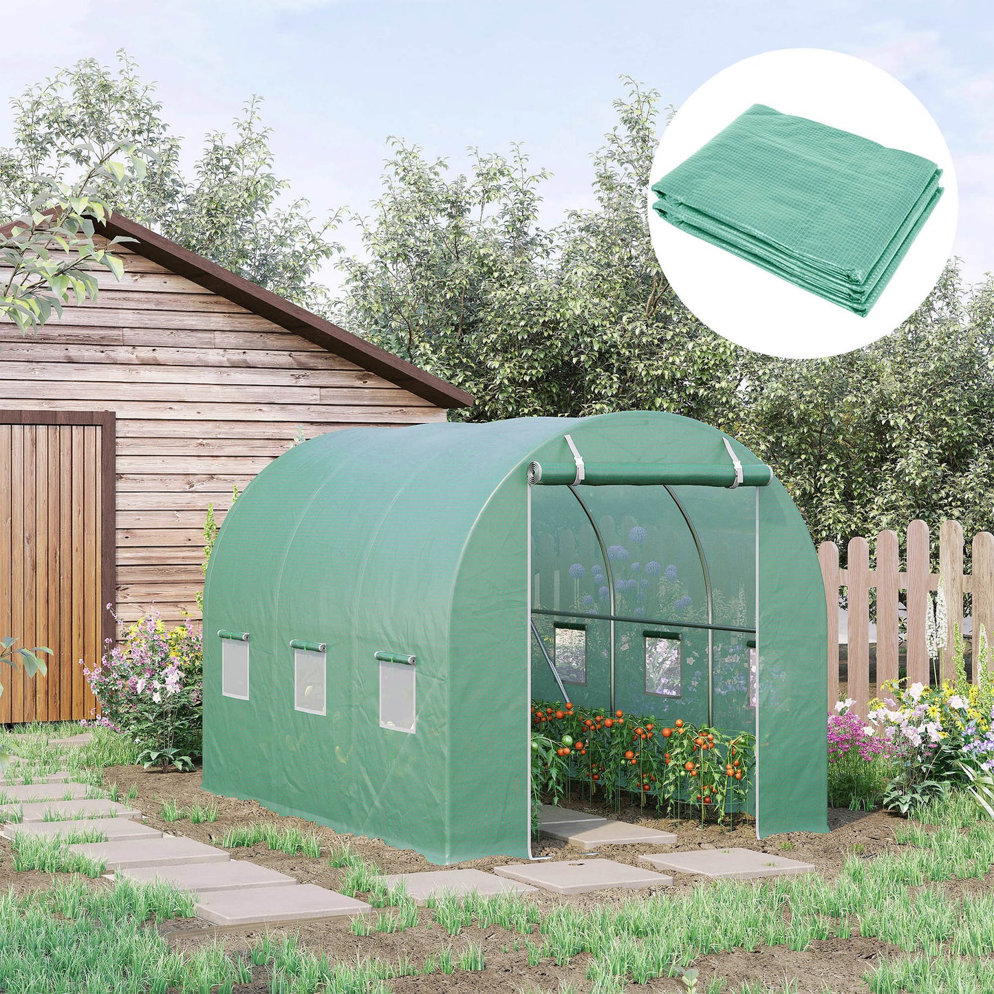 3 x 2 x 2m Greenhouse Replacement Cover ONLY Winter Garden Plant PE
