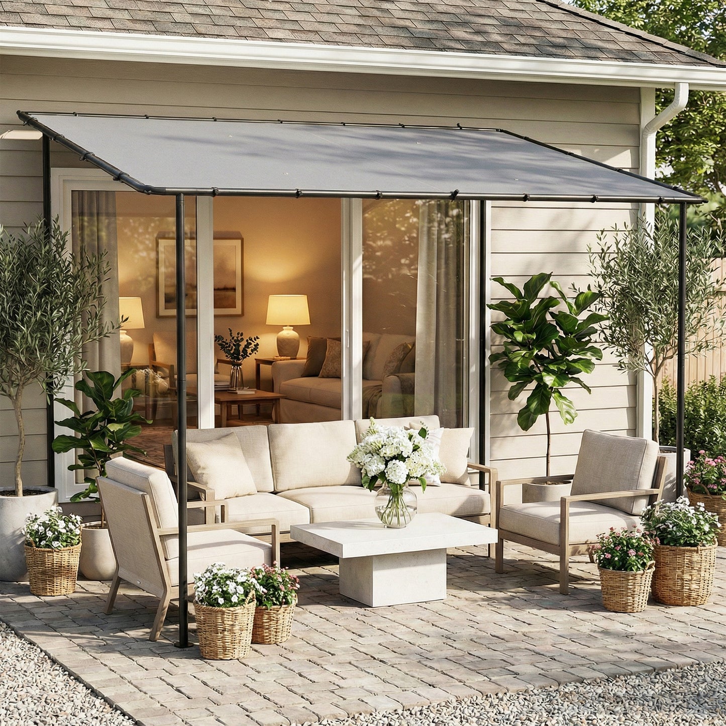 3 x 2 m Lean to Garden Pergola