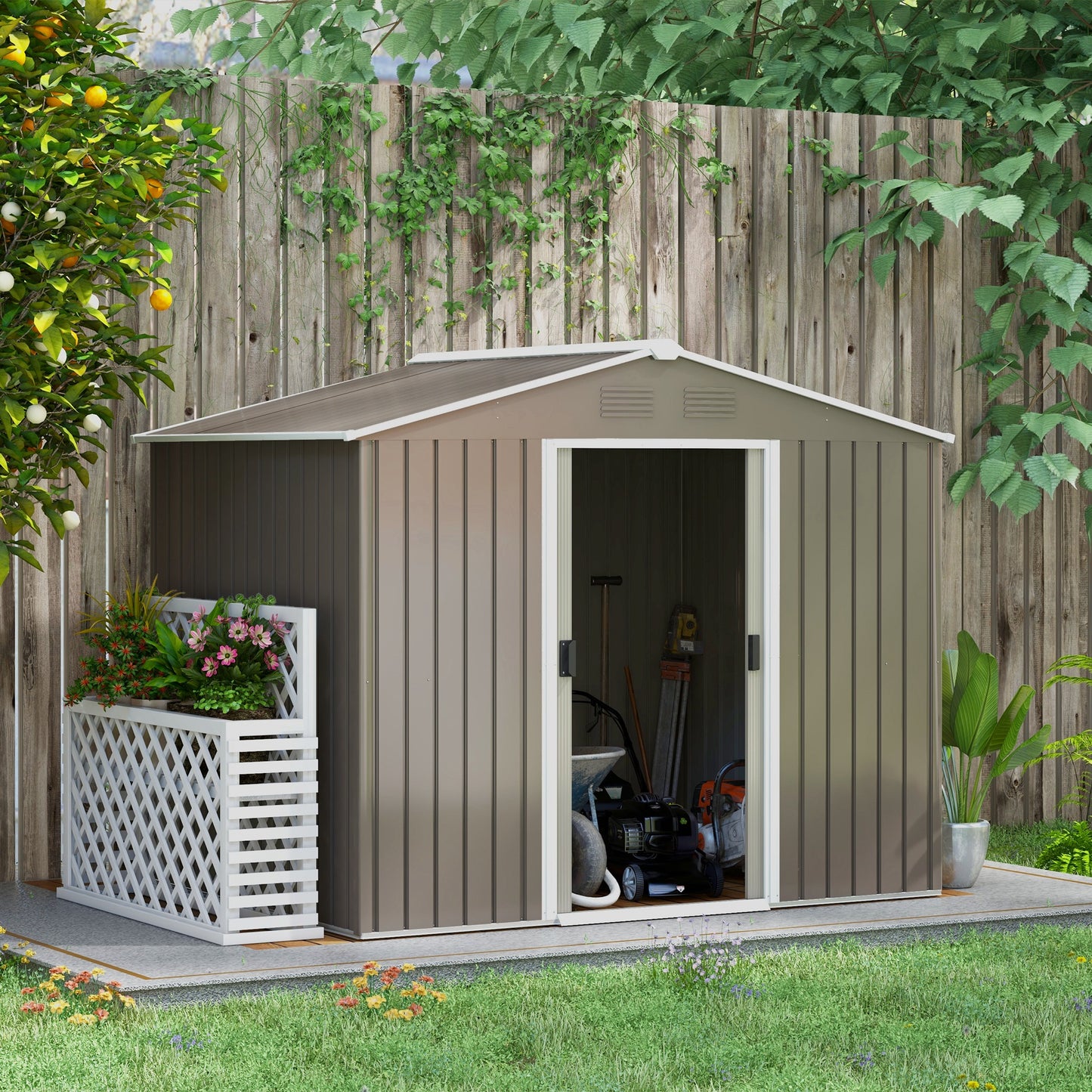 7.7 x 5.7ft Outdoor Garden Storage Shed
