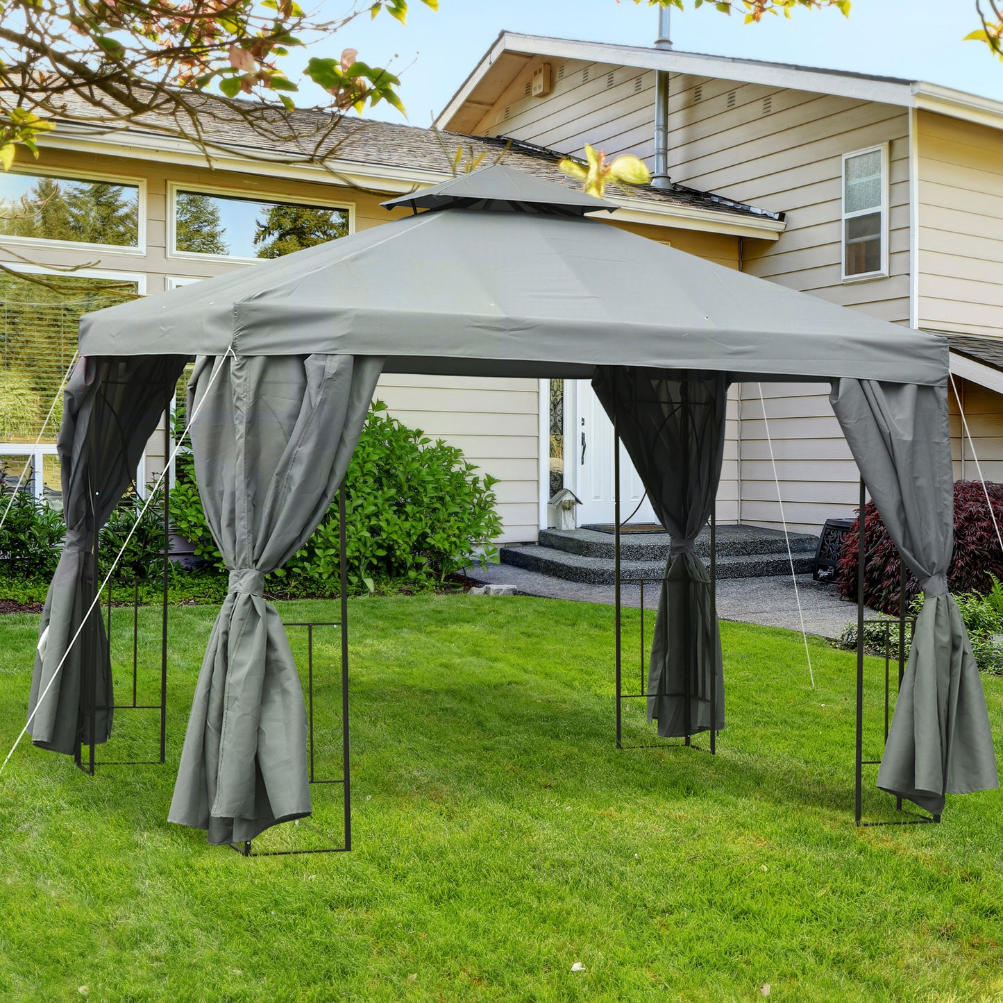3 x 3 m Garden Gazebo Double Roof Marquee Patio Wedding Party Tent (2)