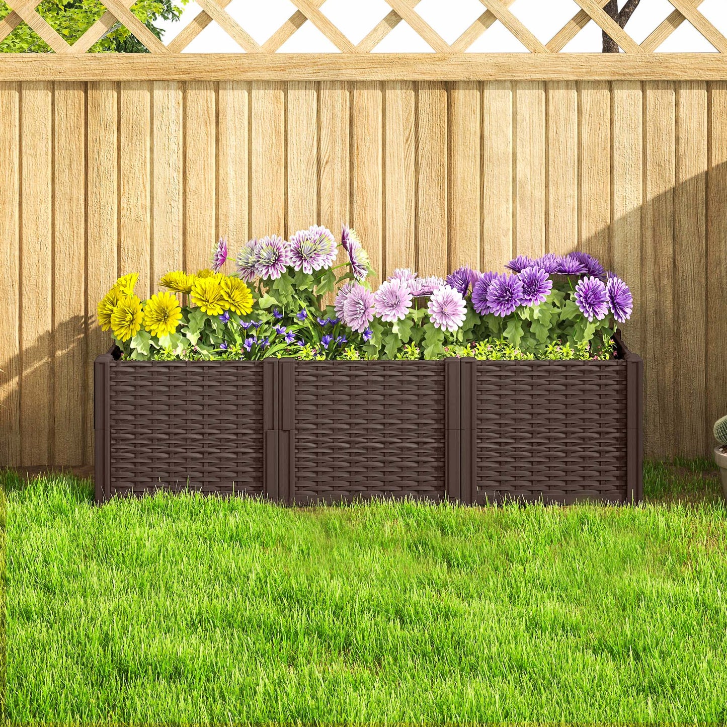 Plastic Raised Garden Bed, Modular Planter Box Kit