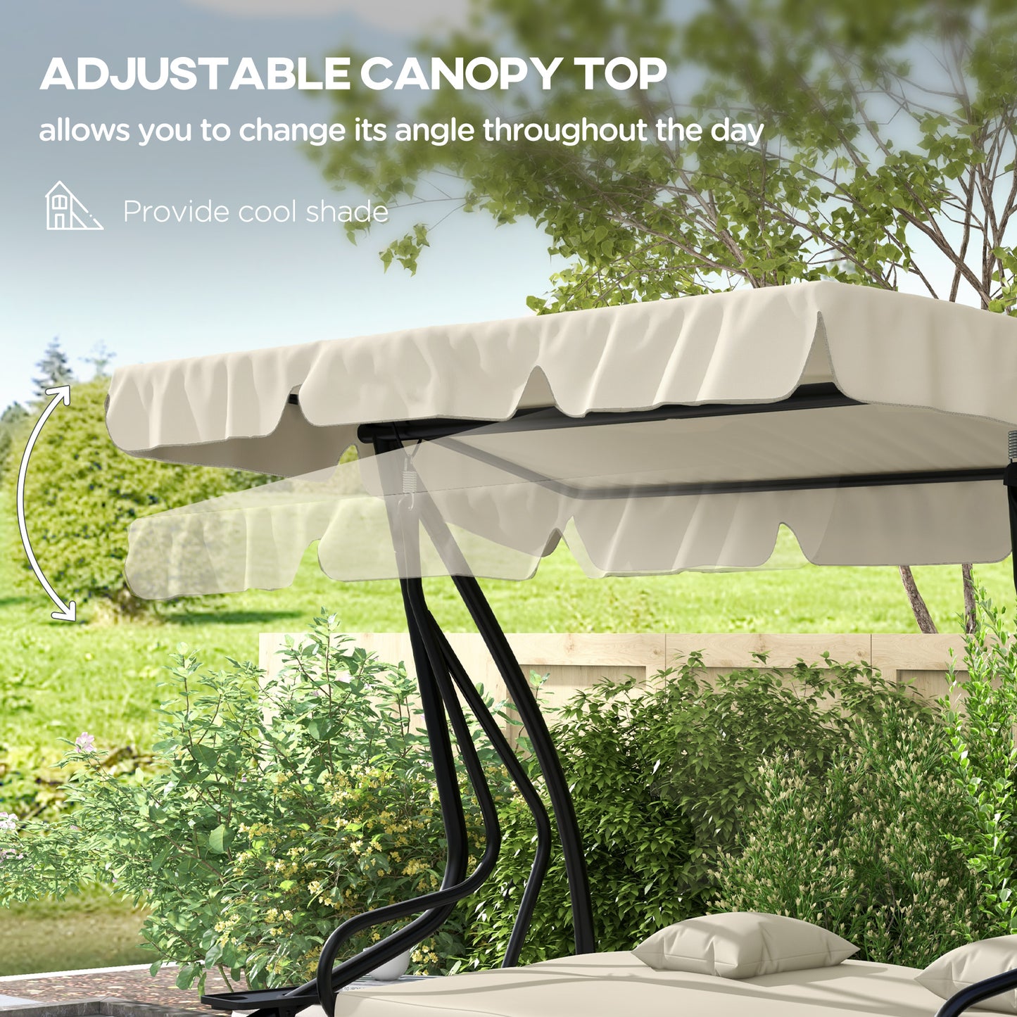 Convertible Three-Seater Swing Chair Bed