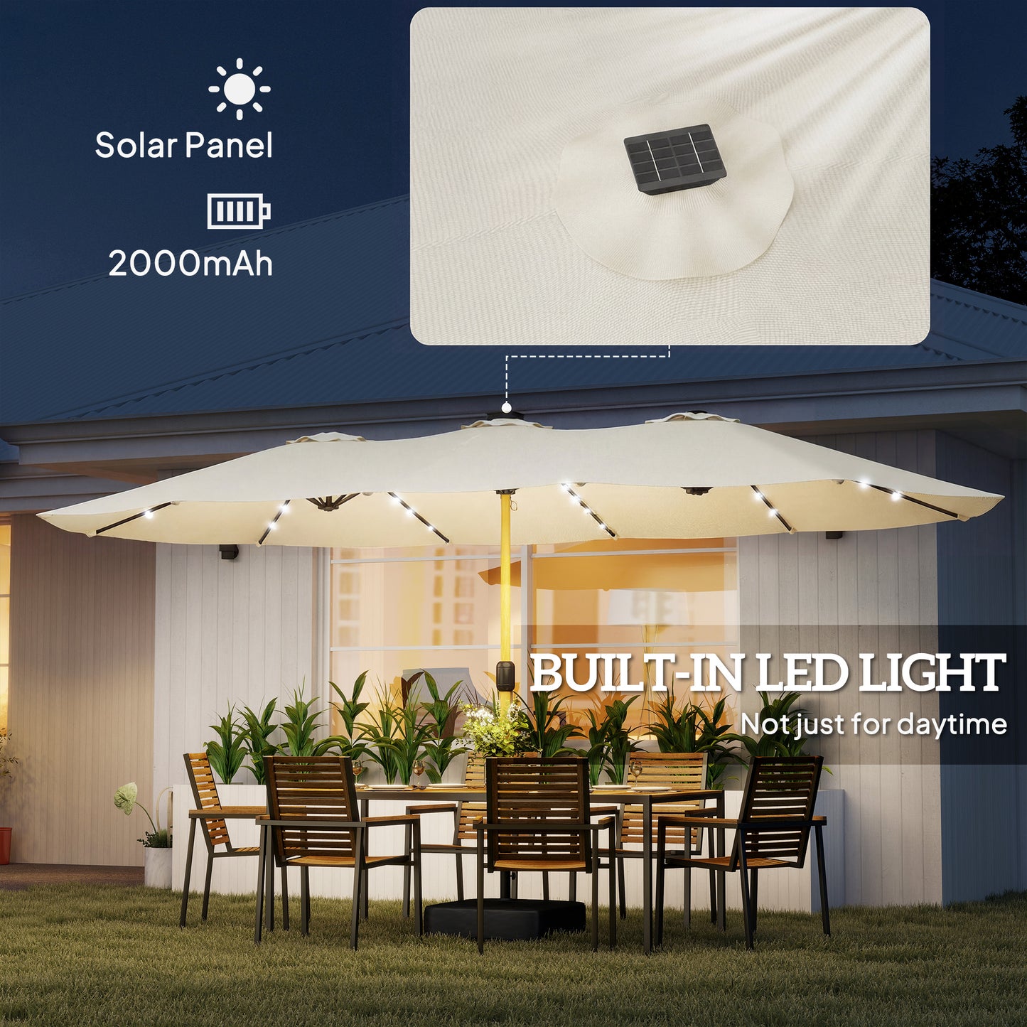 Double Sided Garden Parasol