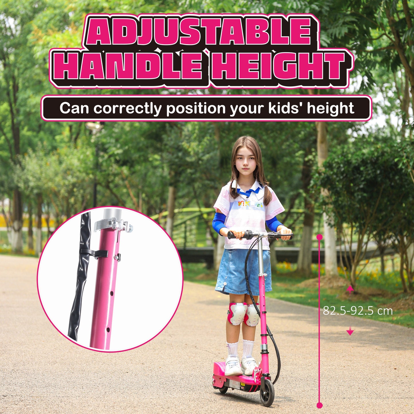 Foldable Electric Kids Scooter, Ride-on for Ages 7-14 Years