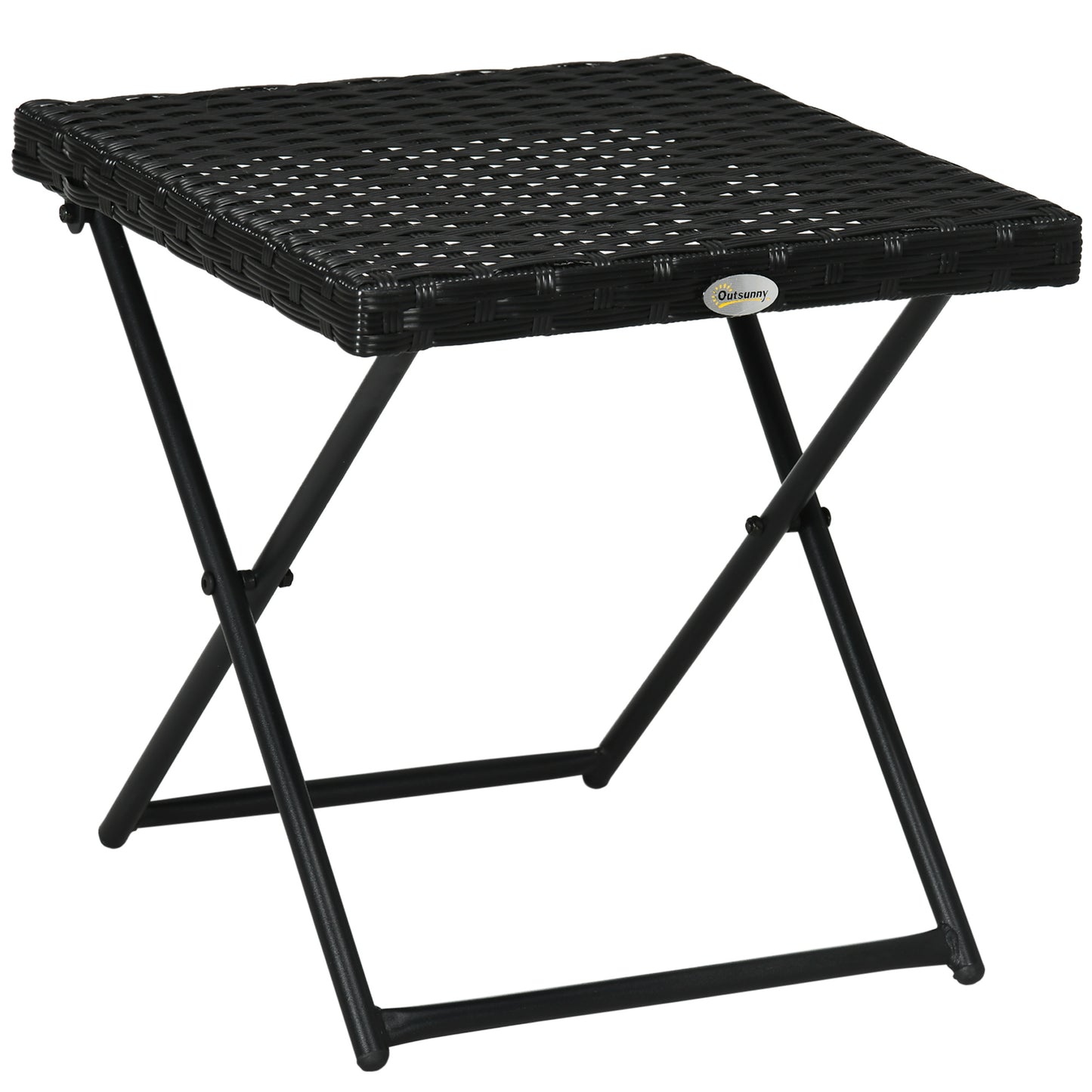 Square PE Wicker Rattan Folding Table (1)