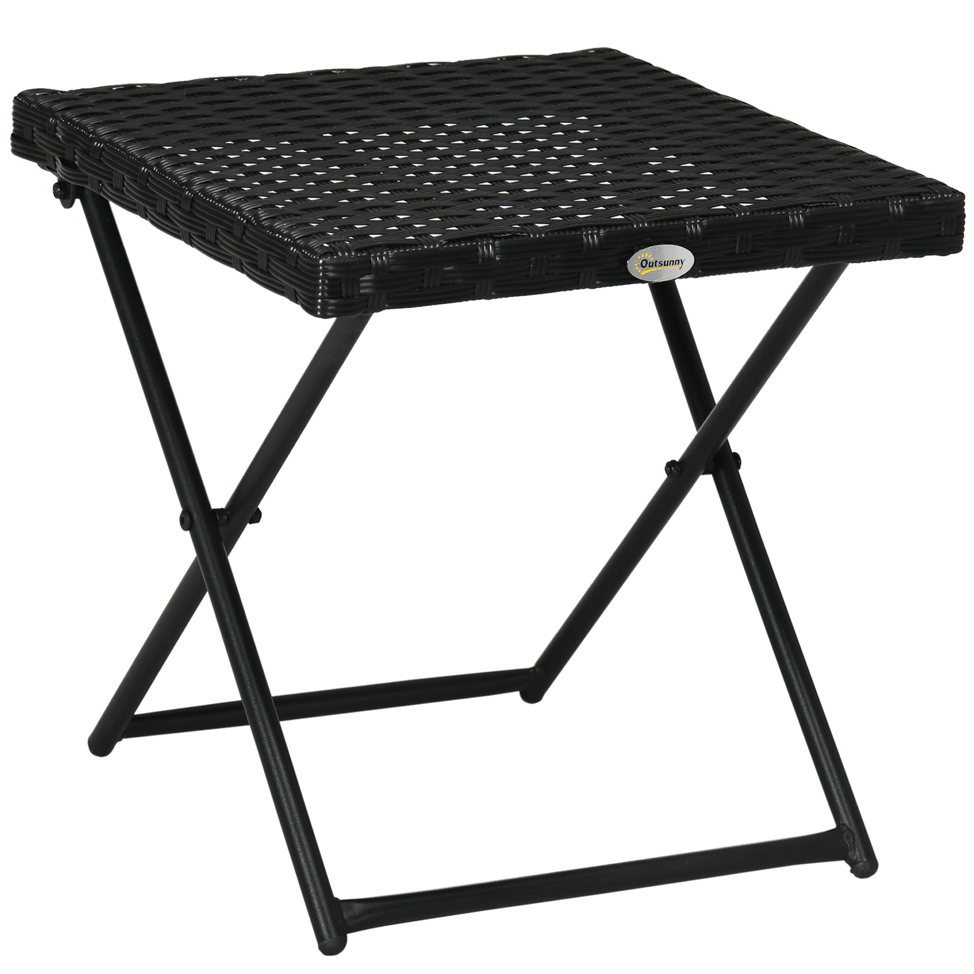 Square PE Wicker Rattan Folding Table (1)