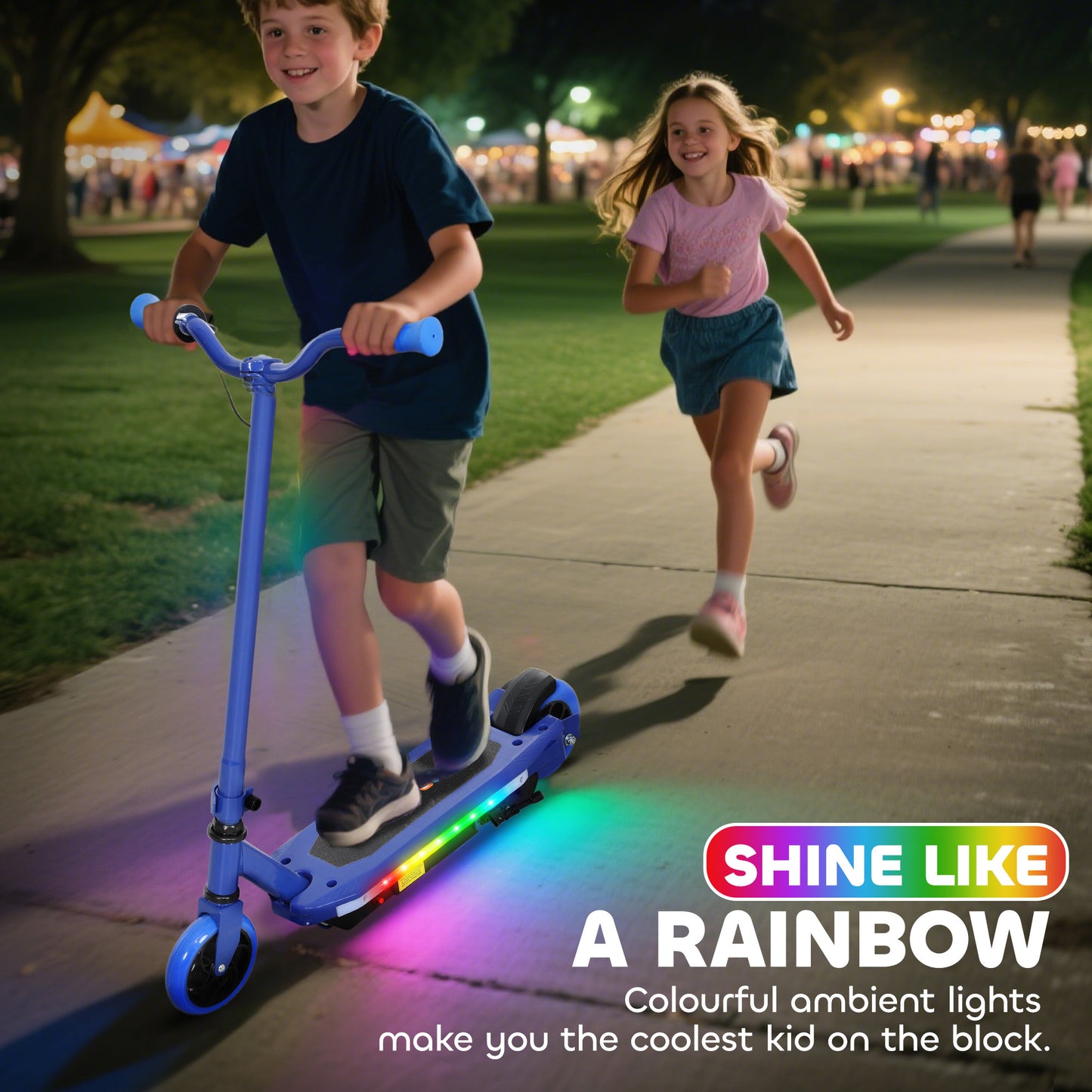 Electric Scooter for Kids 6-14 Years, with Colourful Lights