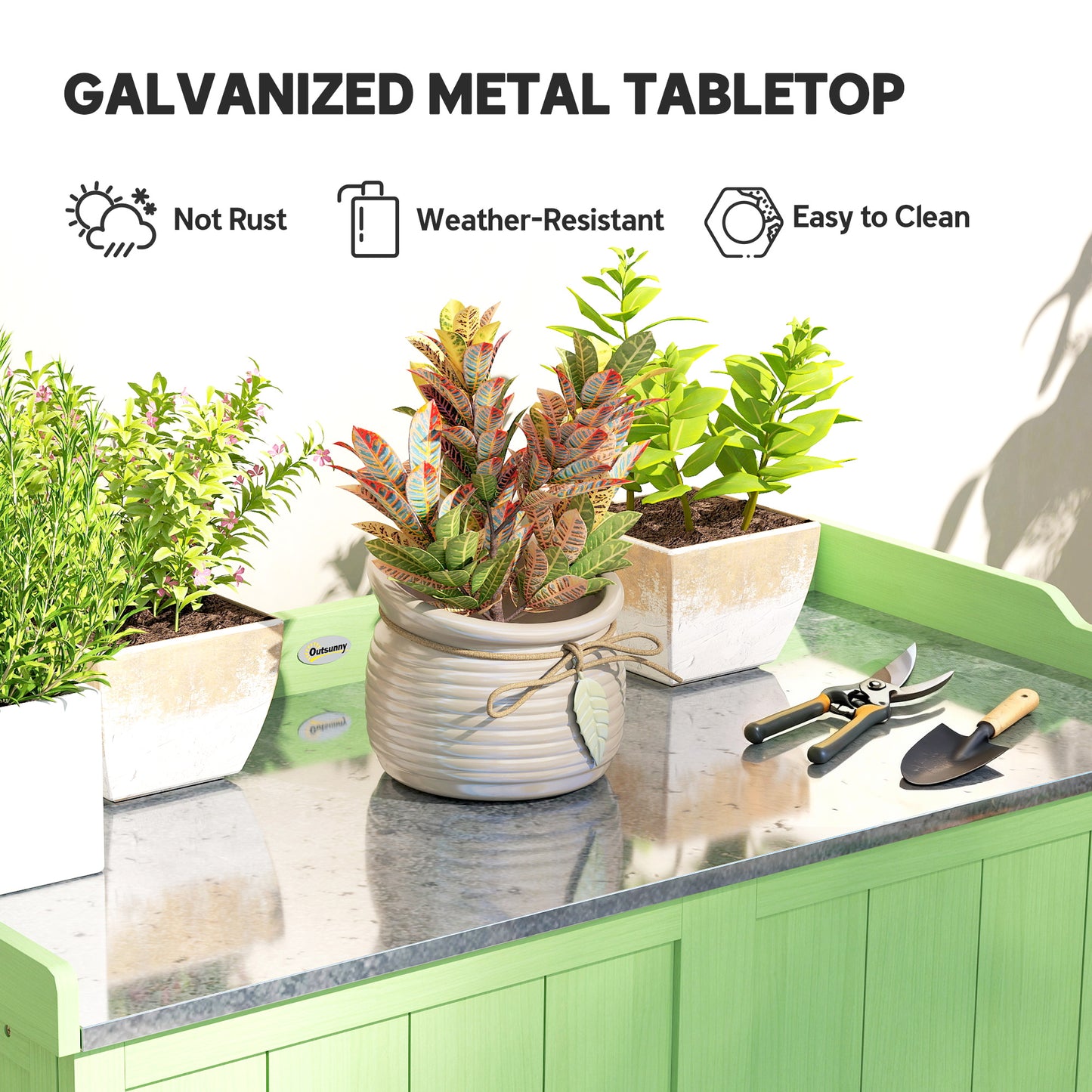 Wood Garden Storage Cabinet, Outdoor Tool Shed