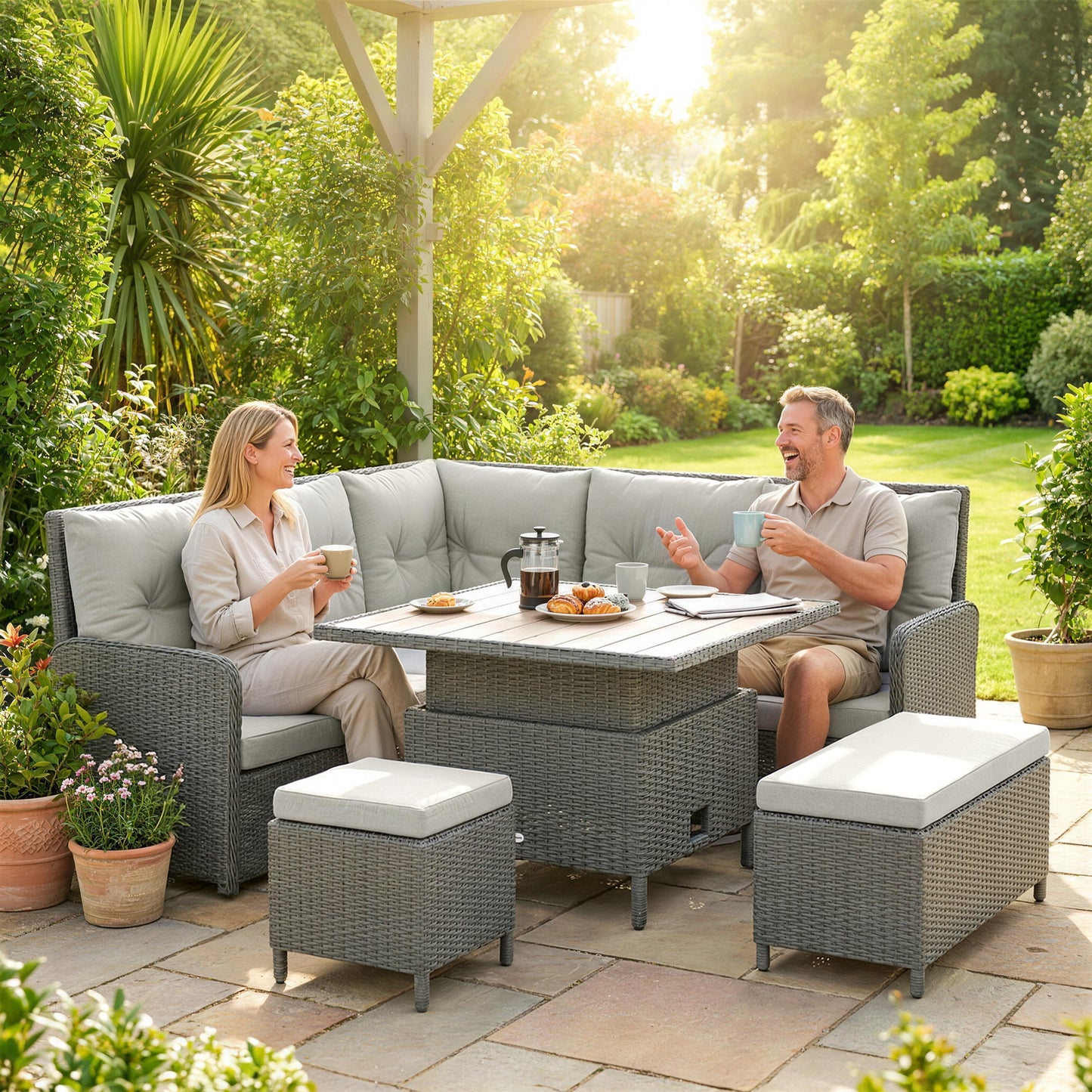 6 Pieces Outdoor PE Rattan Garden Furniture (1)