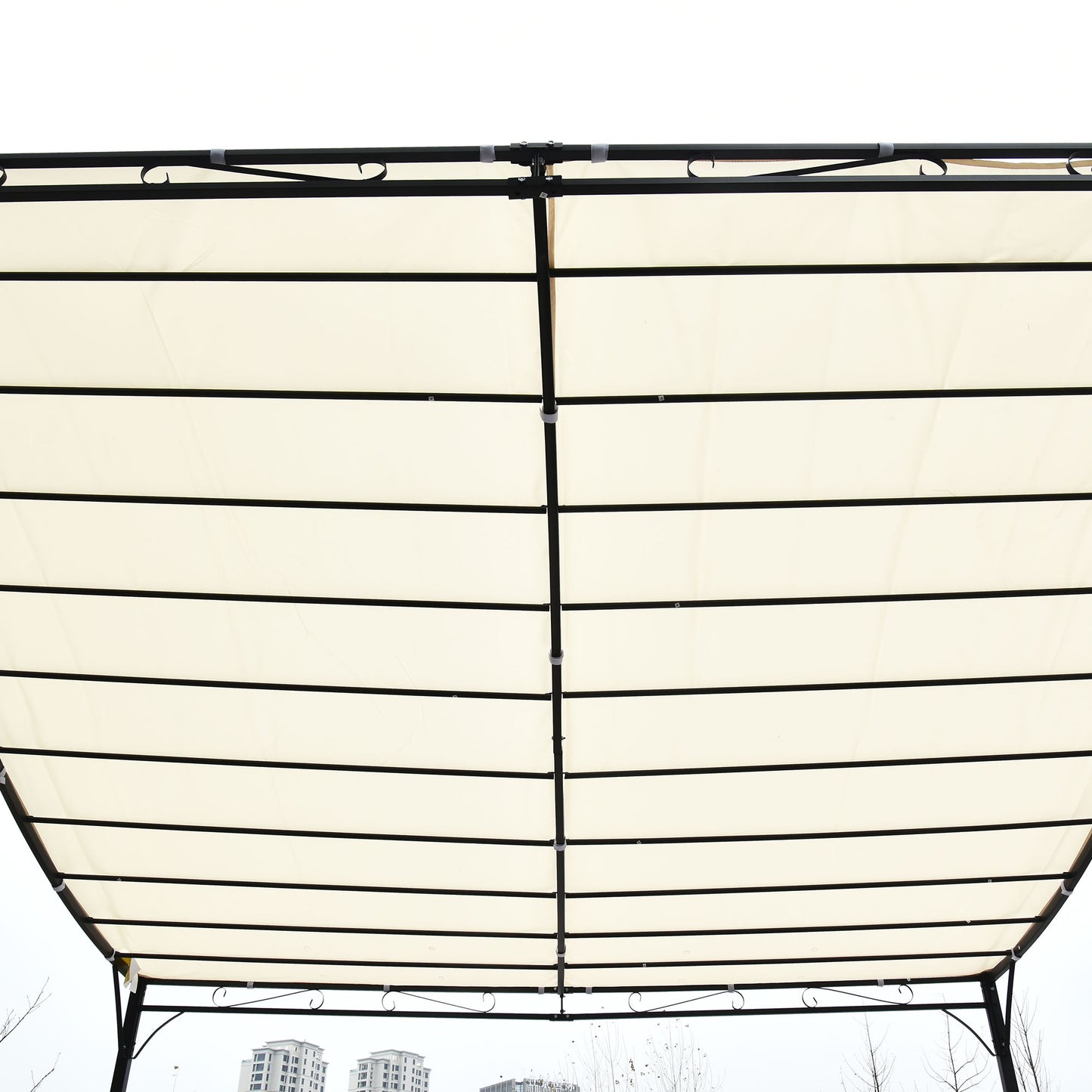4 x 3 Meters Canopy Metal Wall Gazebo Awning Garden Marquee Shelter