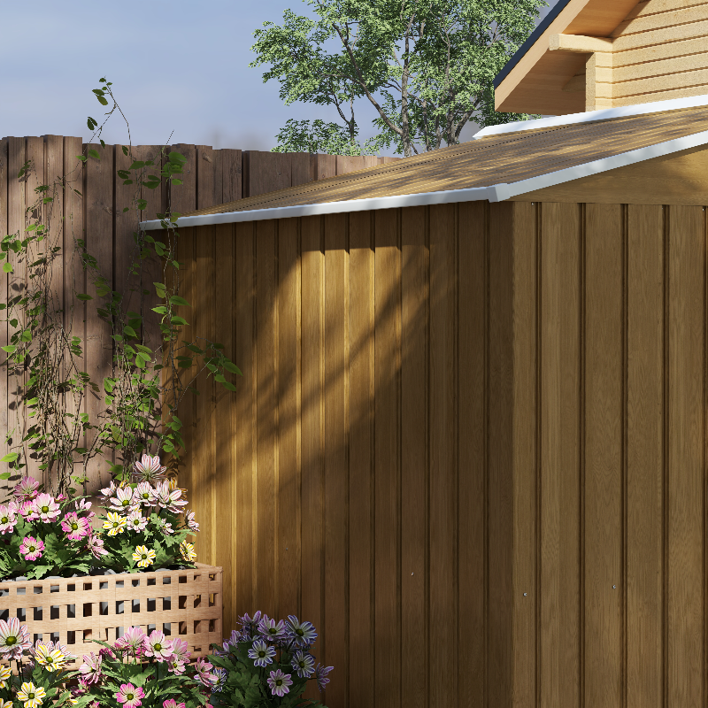 8 x 6ft Galvanised Steel Shed, with Double Door