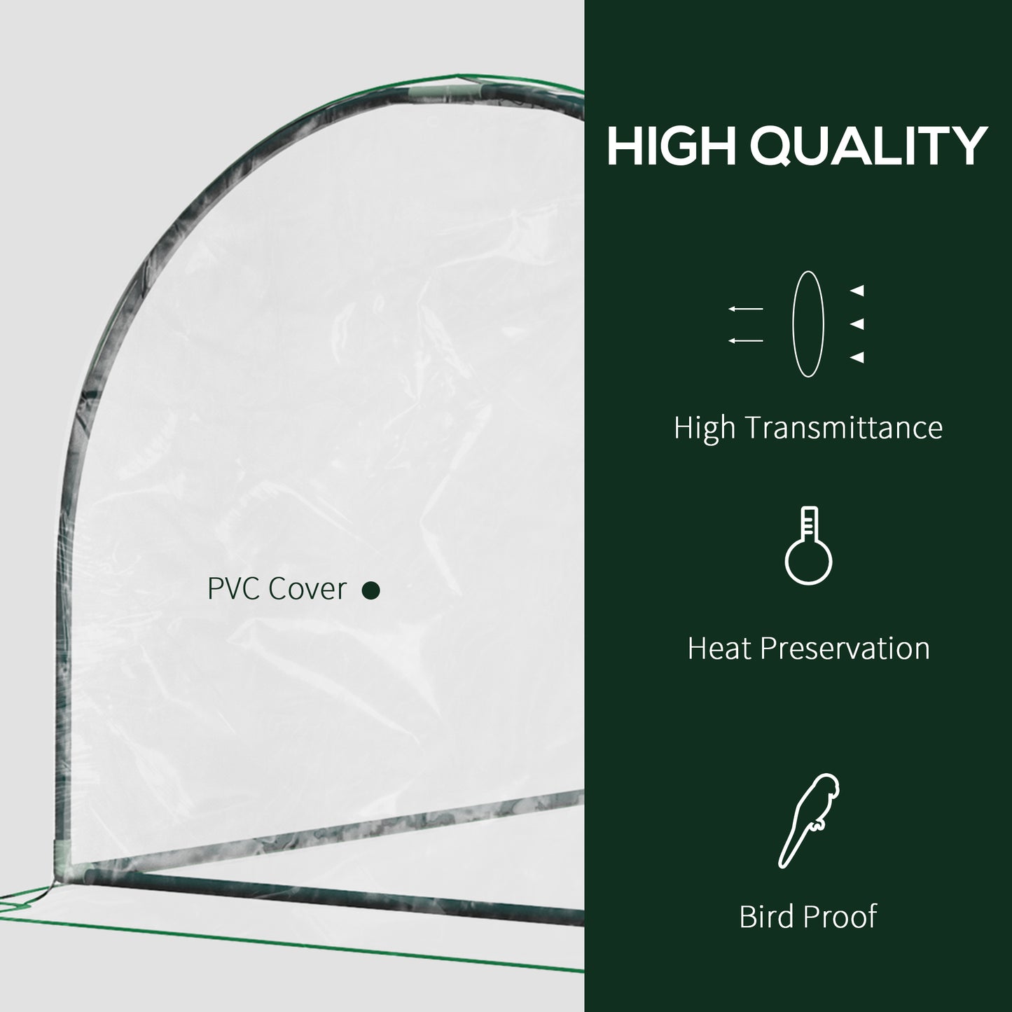 Tunnel Greenhouse Green Grow House for Garden Outdoor, Steel Frame (1)