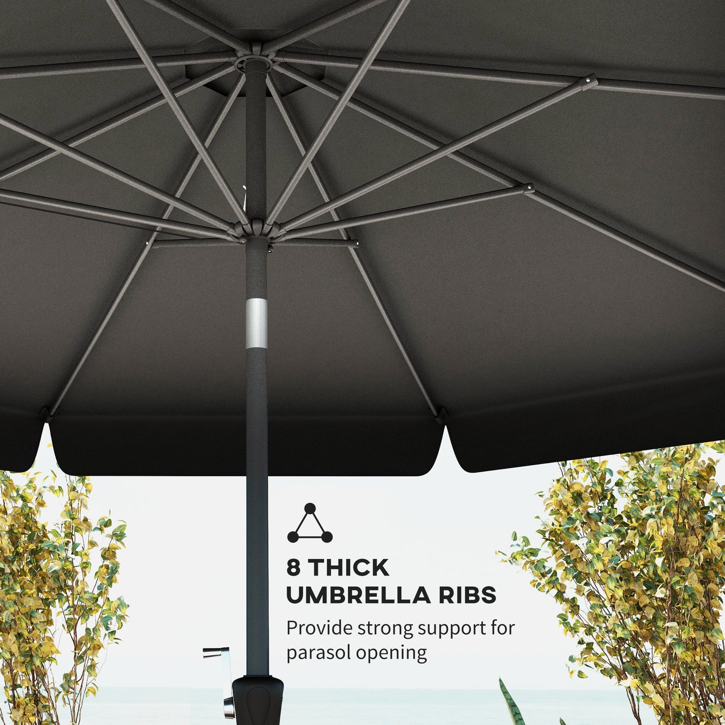2.7m Patio Parasol Garden Umbrellas Outdoor Sun Shade Table Umbrella