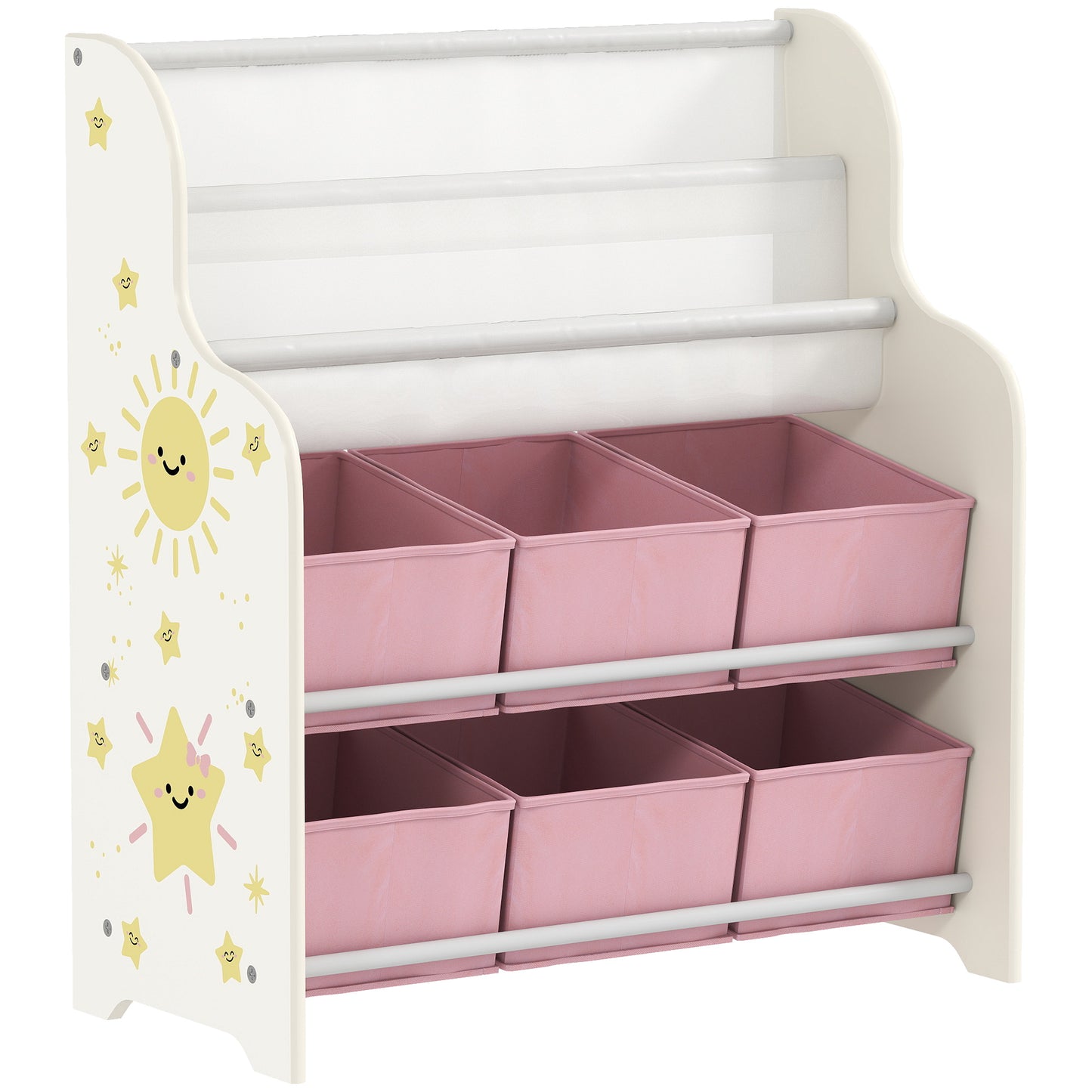Kids Storage Unit, Toy Organiser with 6 Fabric Drawers