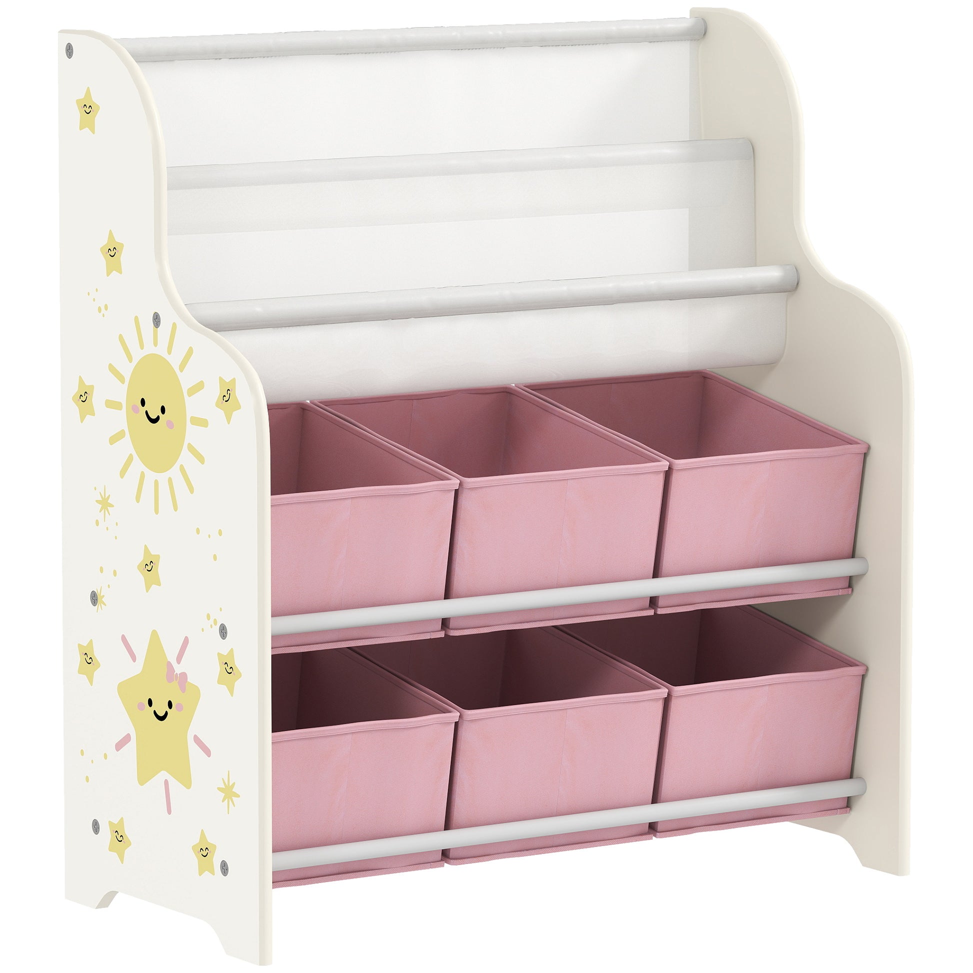 Kids Storage Unit, Toy Organiser with 6 Fabric Drawers