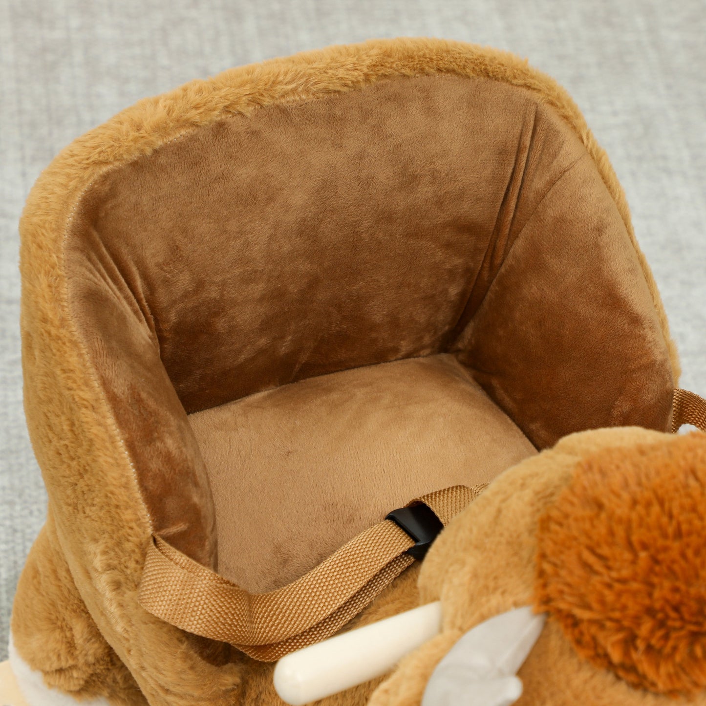 Baby Rocking Horse with Safety Belt, Wood Base