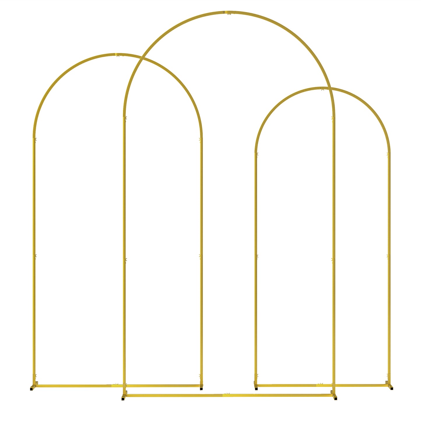 Wedding Arch Frame Set, 2.2, 2, 1.8 m Metal Backdrop Stand Set of 3