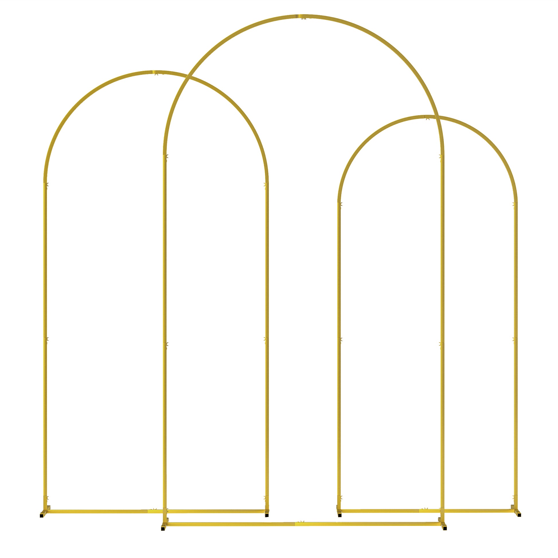 Wedding Arch Frame Set, 2.2, 2, 1.8 m Metal Backdrop Stand Set of 3