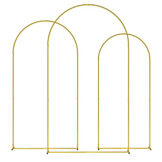Wedding Arch Frame Set, 2.2, 2, 1.8 m Metal Backdrop Stand Set of 3
