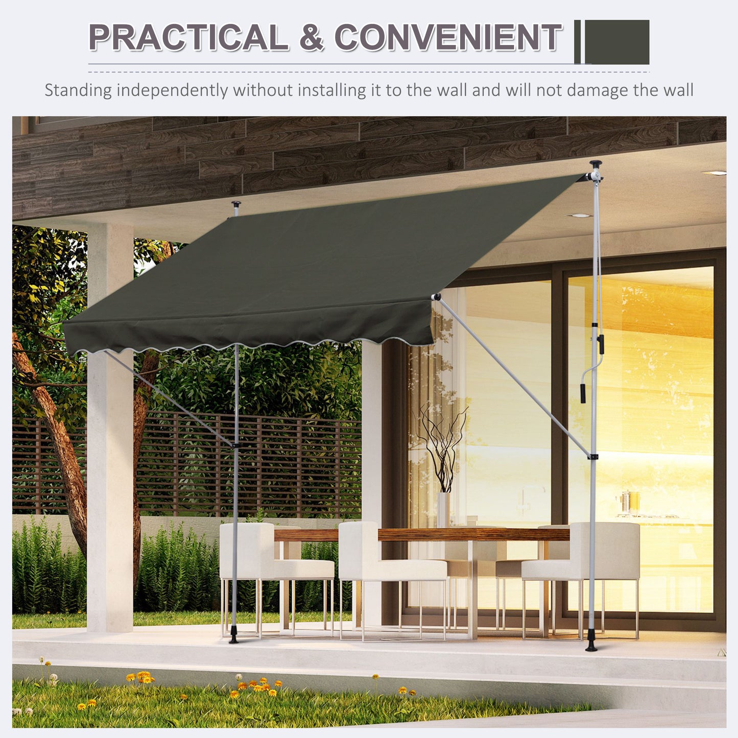 3x1.5m  Adjustable Outdoor Aluminium Frame Awning