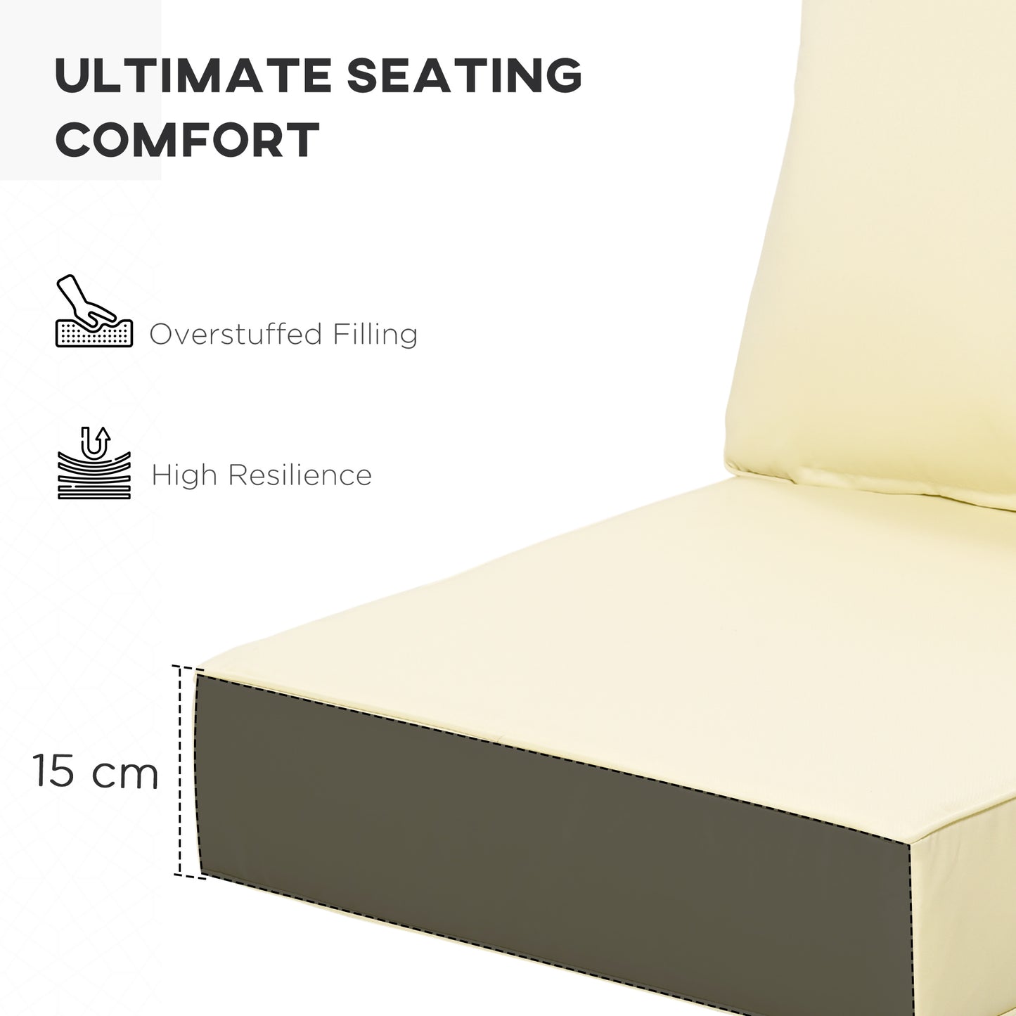Outdoor Seat and Back Cushion Set Patio Deep Seating Chair
