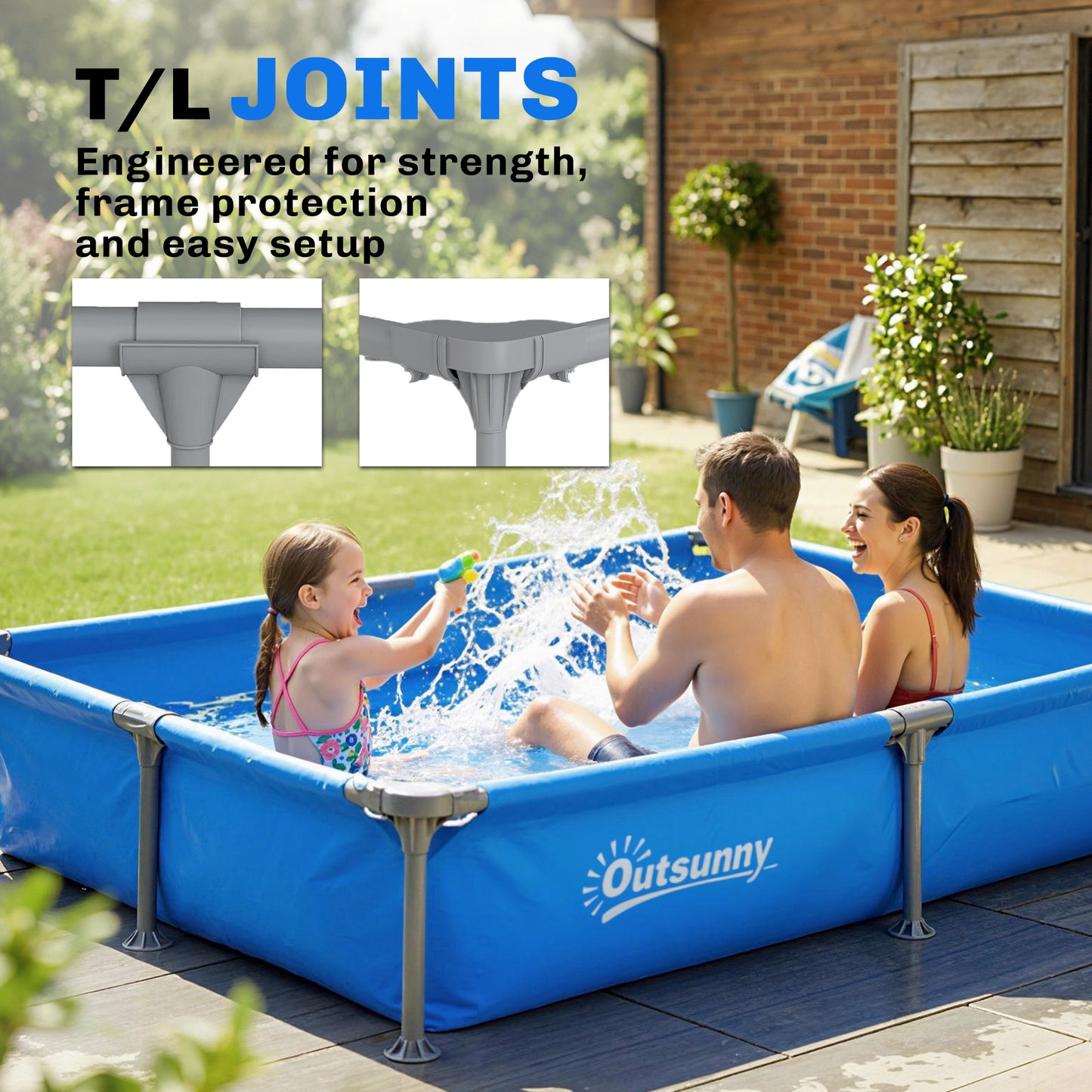 Metal Frame Swimming Pool, Rectangular Above Ground Frame Pool