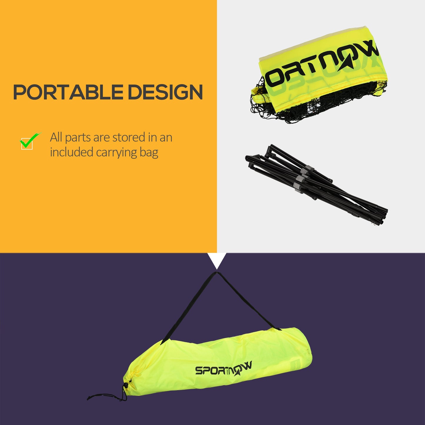 3m Badminton Net, Height Adjustable Outdoor Sports Net