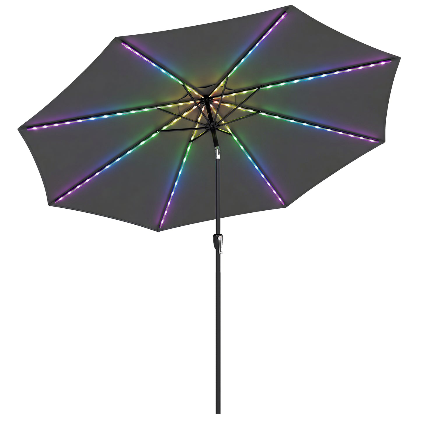 3 m Garden Parasol Umbrella with 112 Solar Powered LED Lights