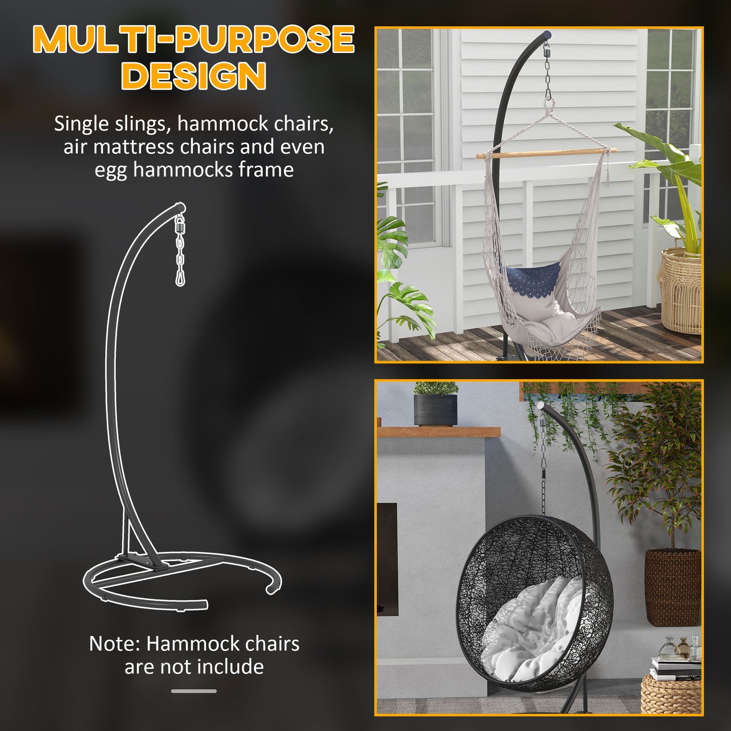 Hanging Hammock Chair Stand with Round Base