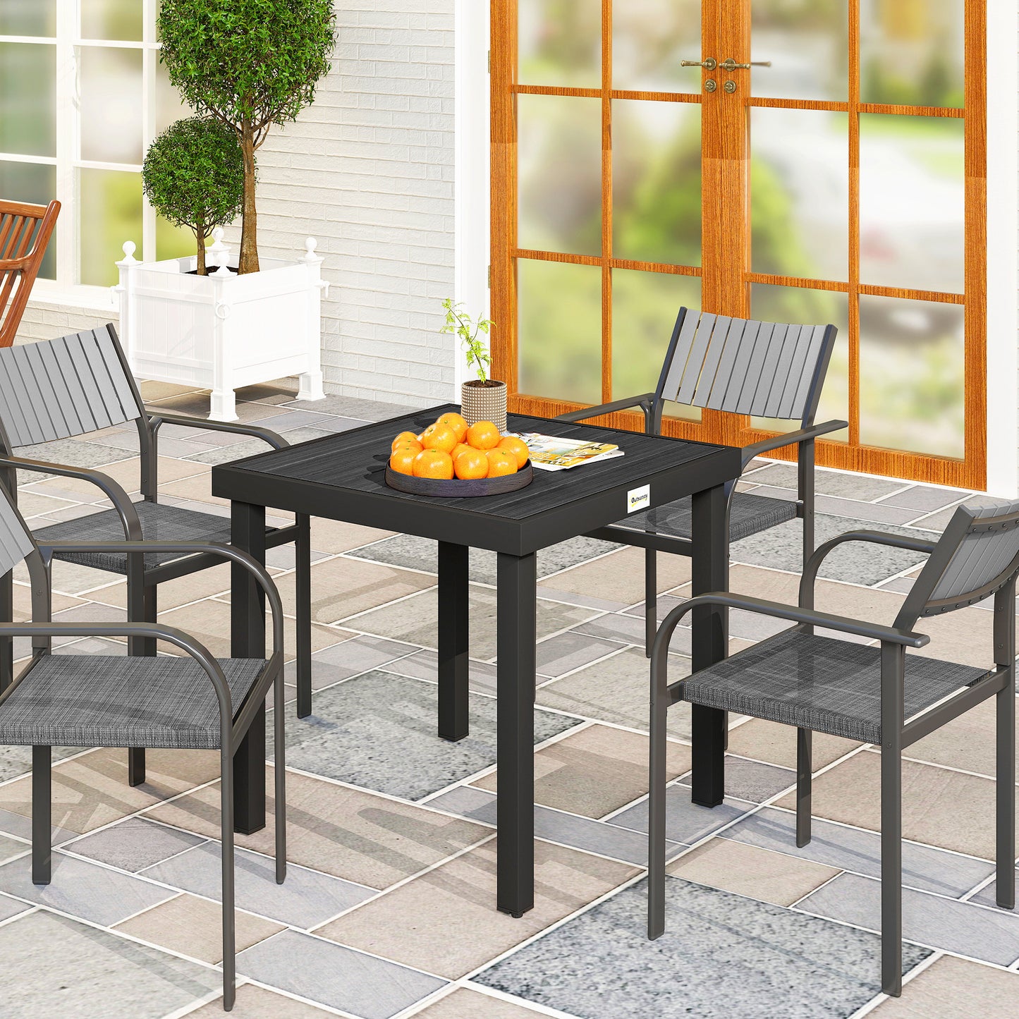 78 cm Garden Dining Table for 4 People
