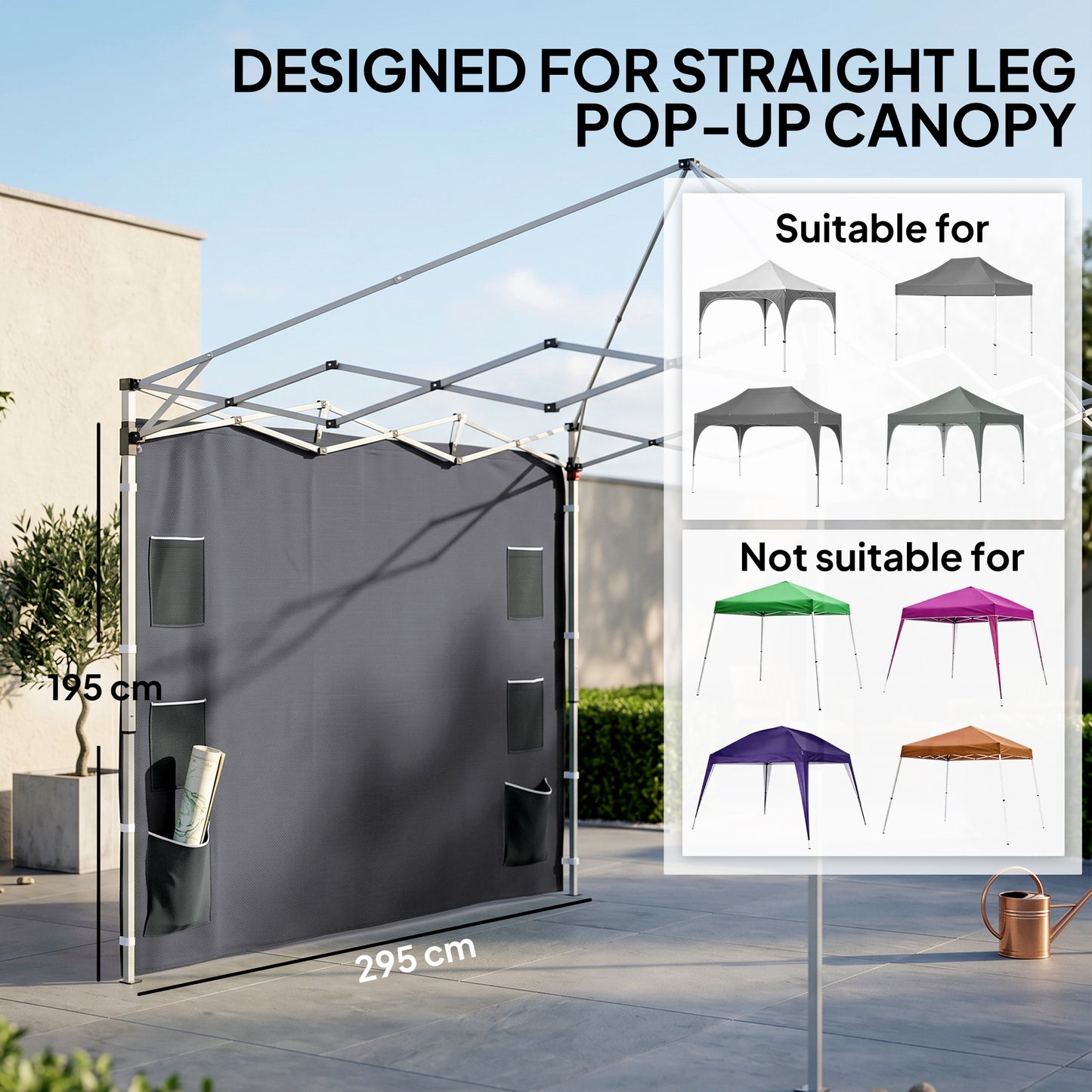 195 x 295cm Replacement Gazebo Sidewall