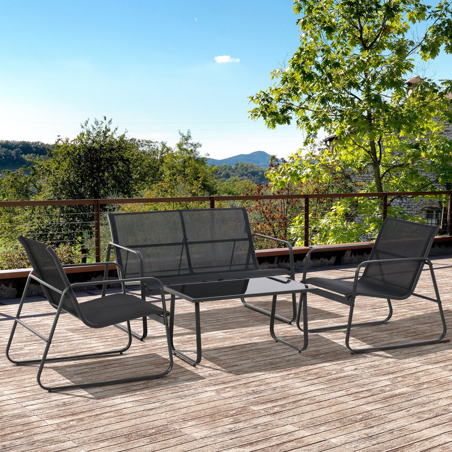 Four-Piece Minimalistic Garden Sofa Set